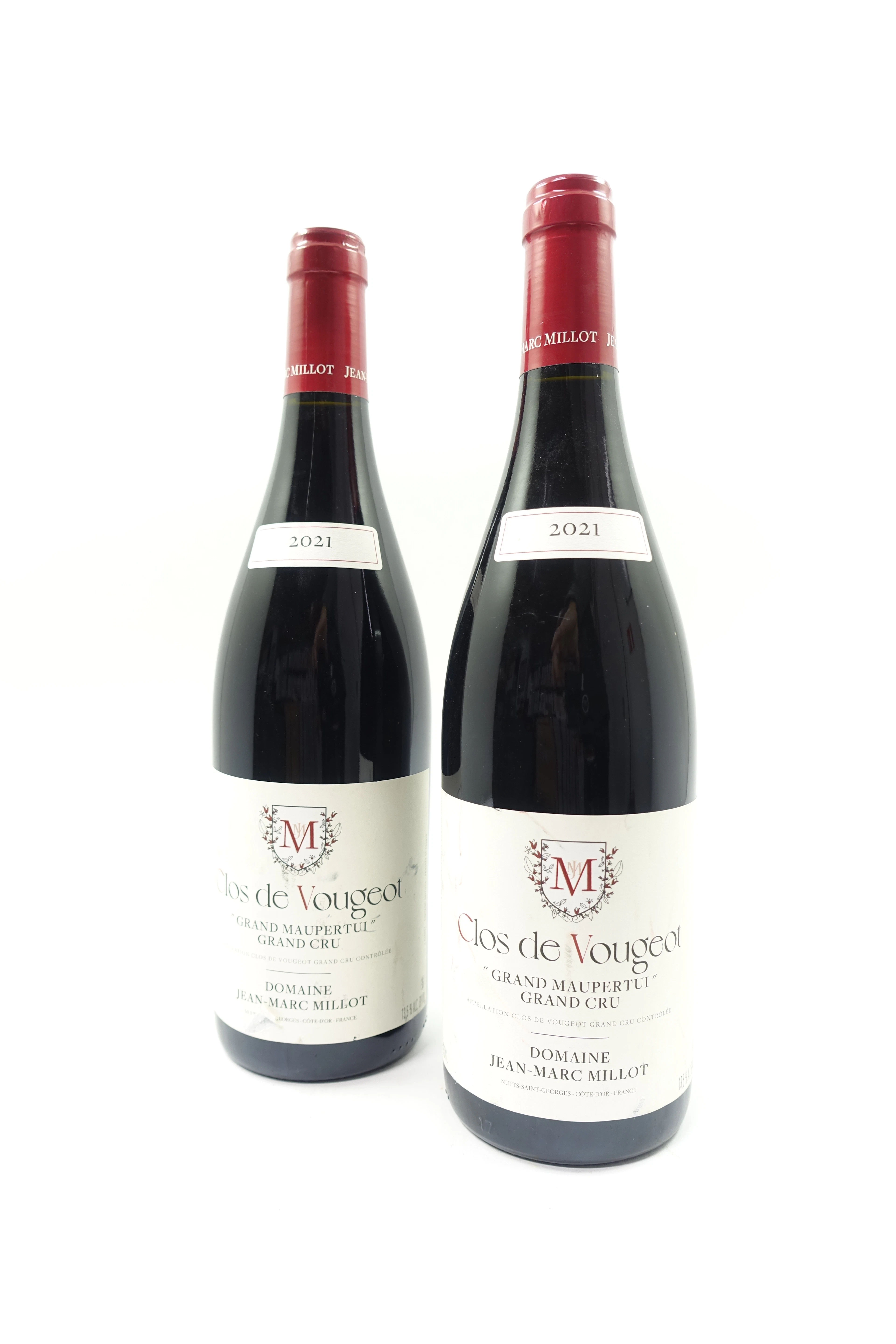 2 bts CLOS DE VOUGEOT 2021 Grand Cru Grand Maupertui. Domaine Jean-Marc Millot