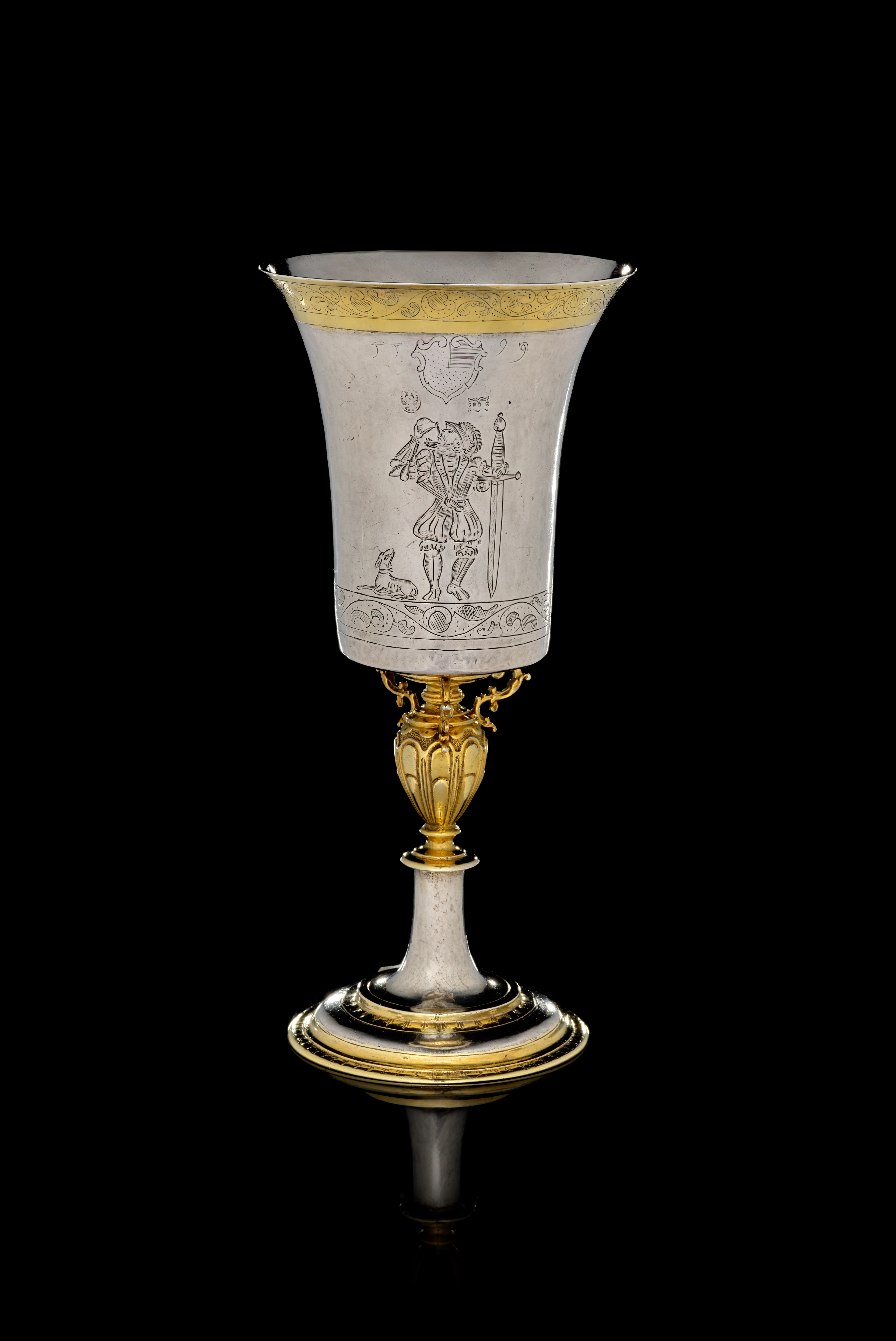 A Swiss parcel-gilt silver cup, Daniel Bullot, Neuchâtel, circa 1600