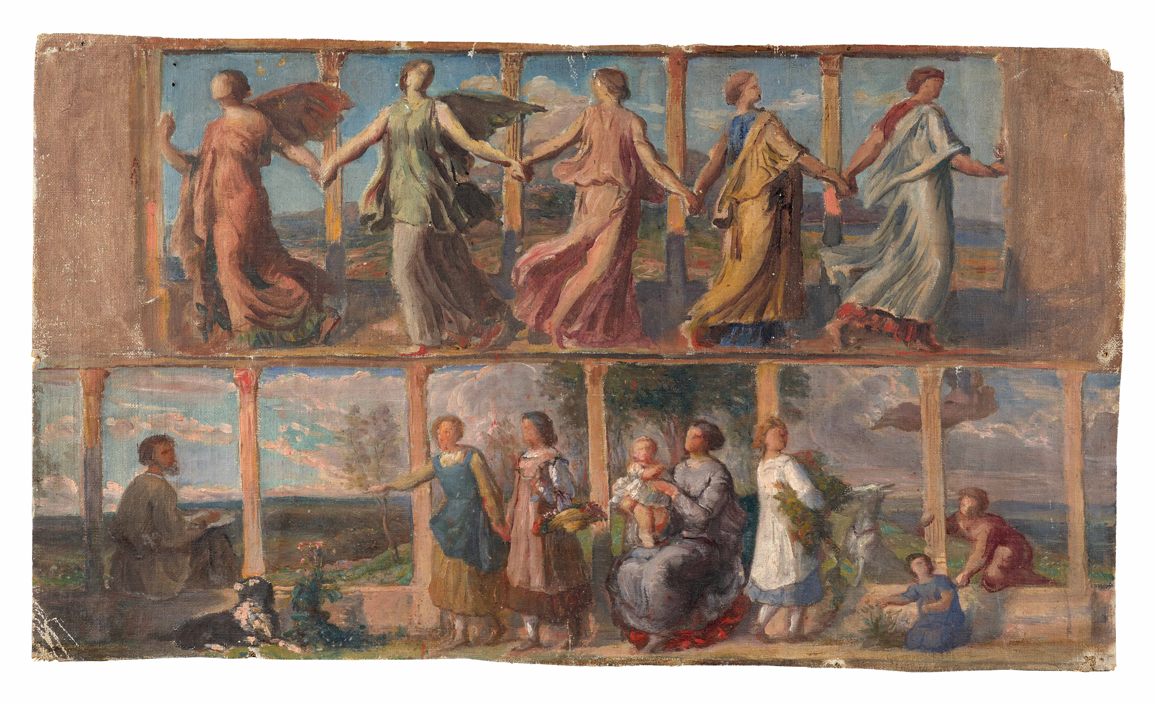 Louis JANMOT Lyon, 1814 - 1892 Etude pour la fresque de la maison
