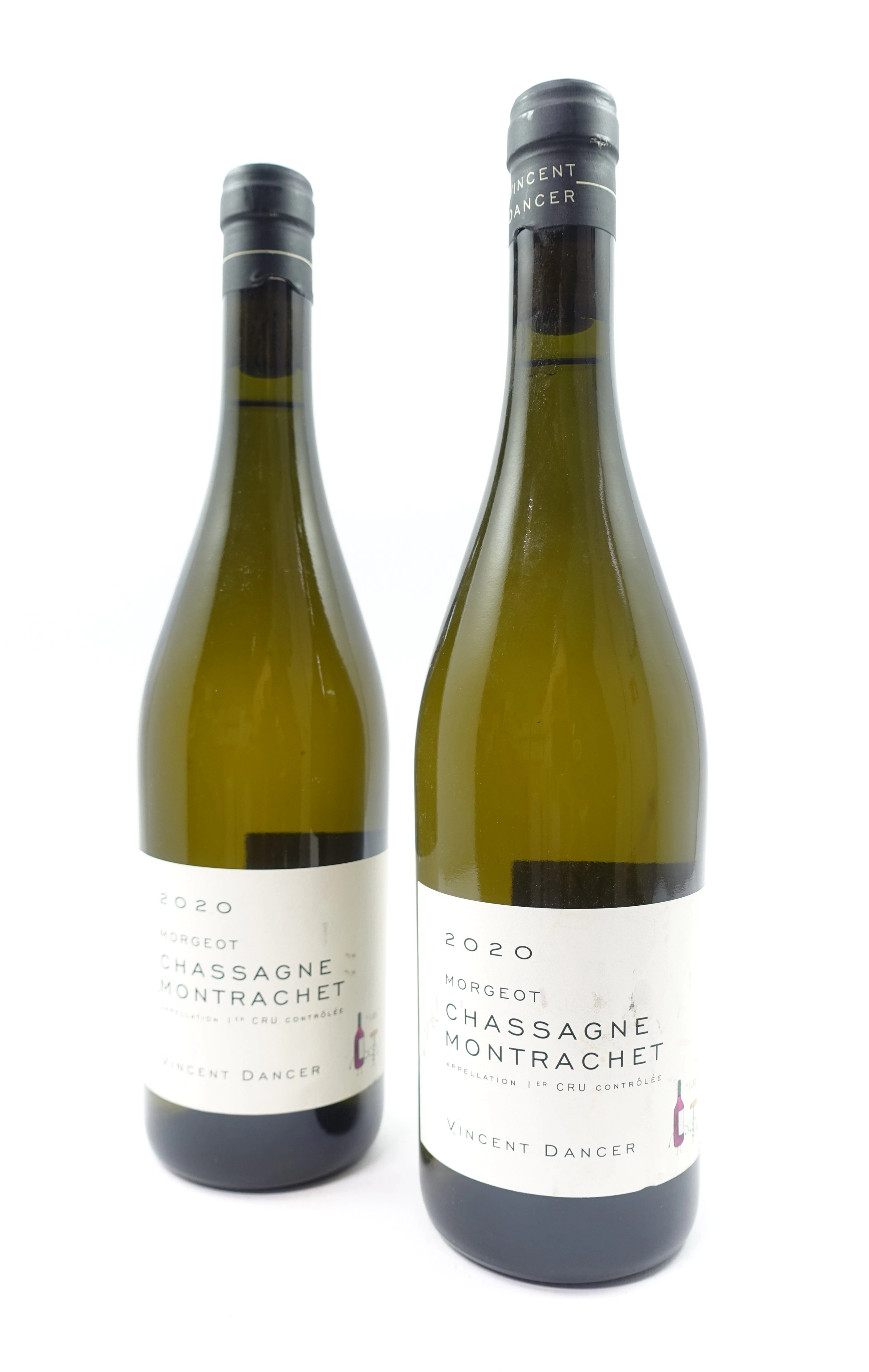 2 bts CHASSAGNE MONTRACHET 2020 (blanc) 1er Cru Morgeot. Vincent Dancer