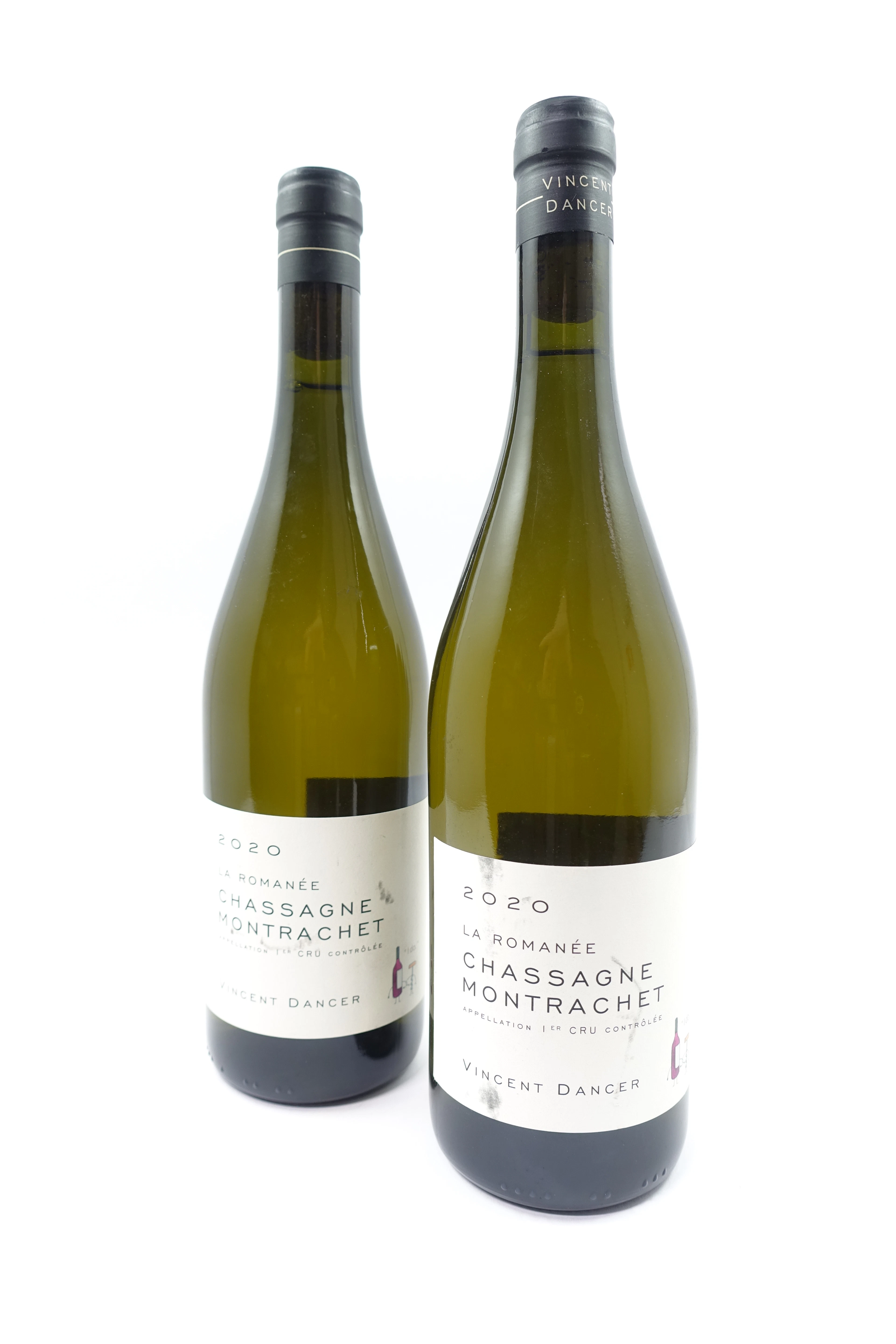 2 bts CHASSAGNE MONTRACHET 2020 (blanc) 1er Cru La Romanée. Vincent Dancer