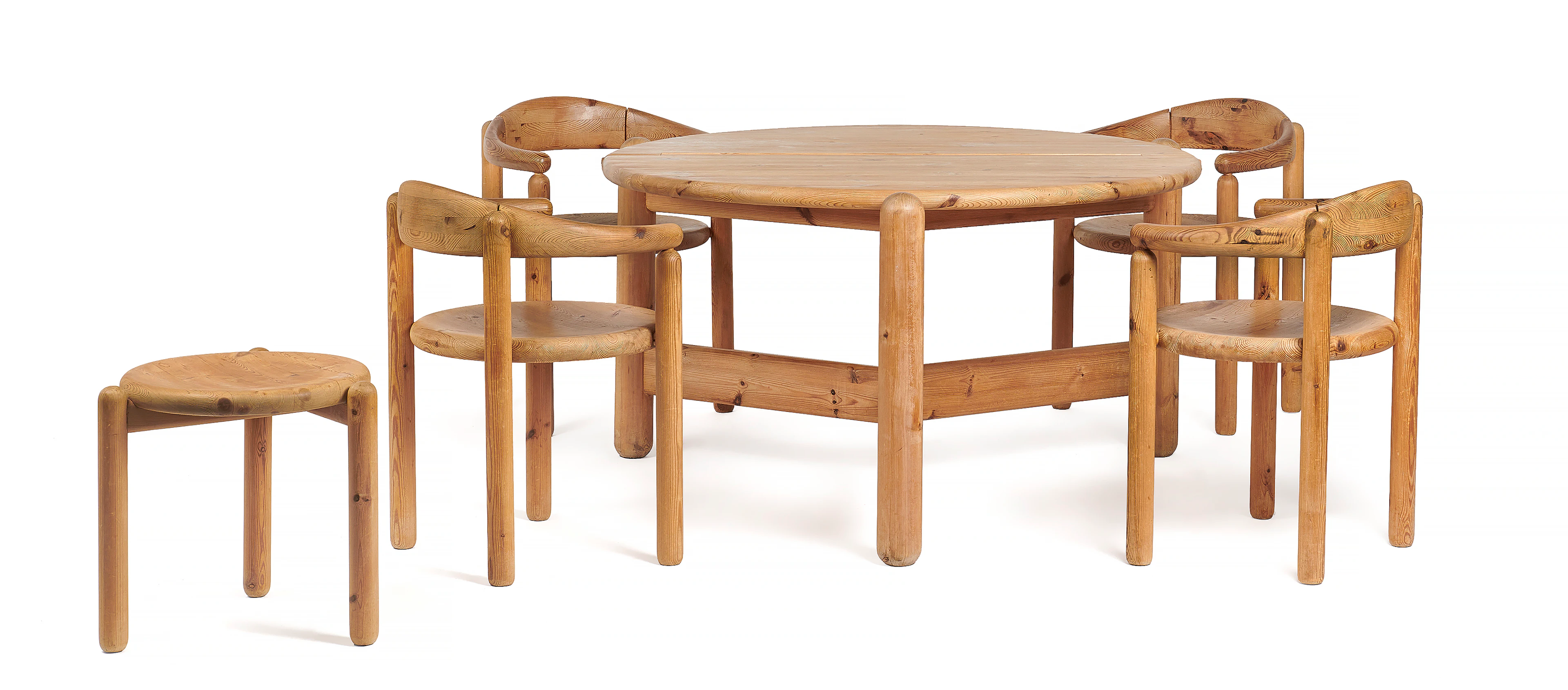 Rainer DAUMILLER Né en 1939 Ensemble d'une table, de quatre chaises