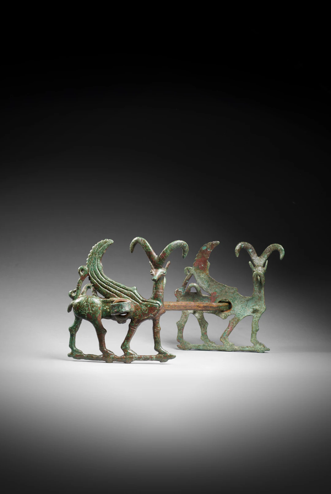 A Luristan bronze horsebit with ibexes