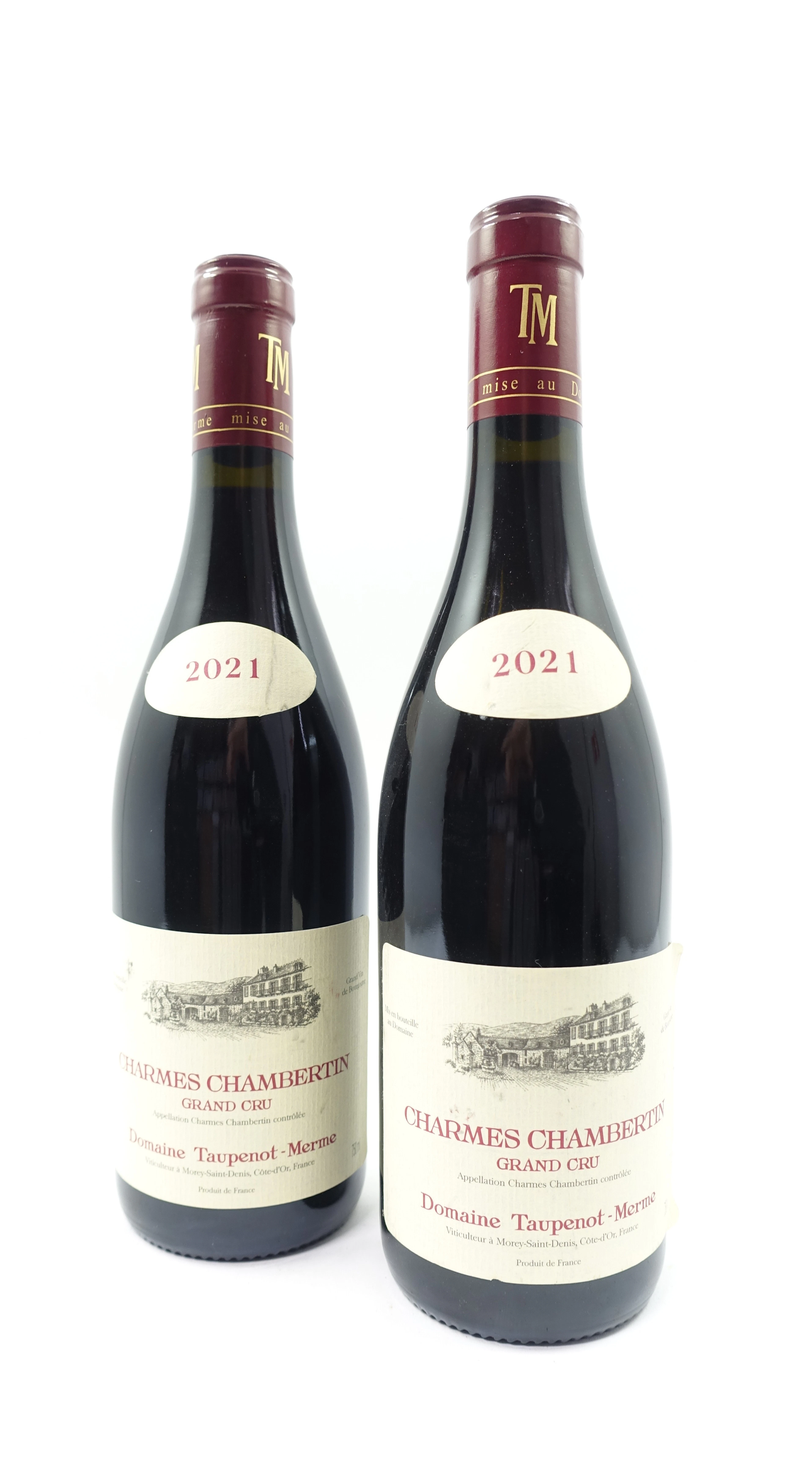 2 bts CHARMES CHAMBERTIN 2021 Grand Cru. Domaine Taupenot Merme