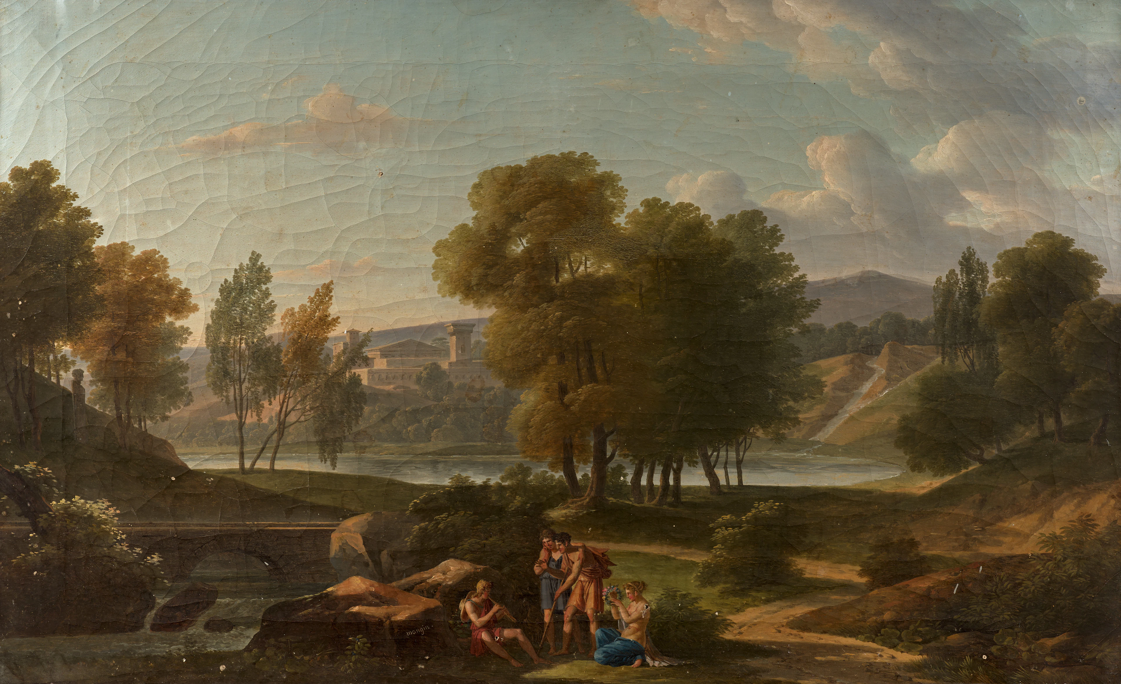 Pierre-Antoine MONGIN Paris, 1761 - Versailles, 1827 Paysage arcadien