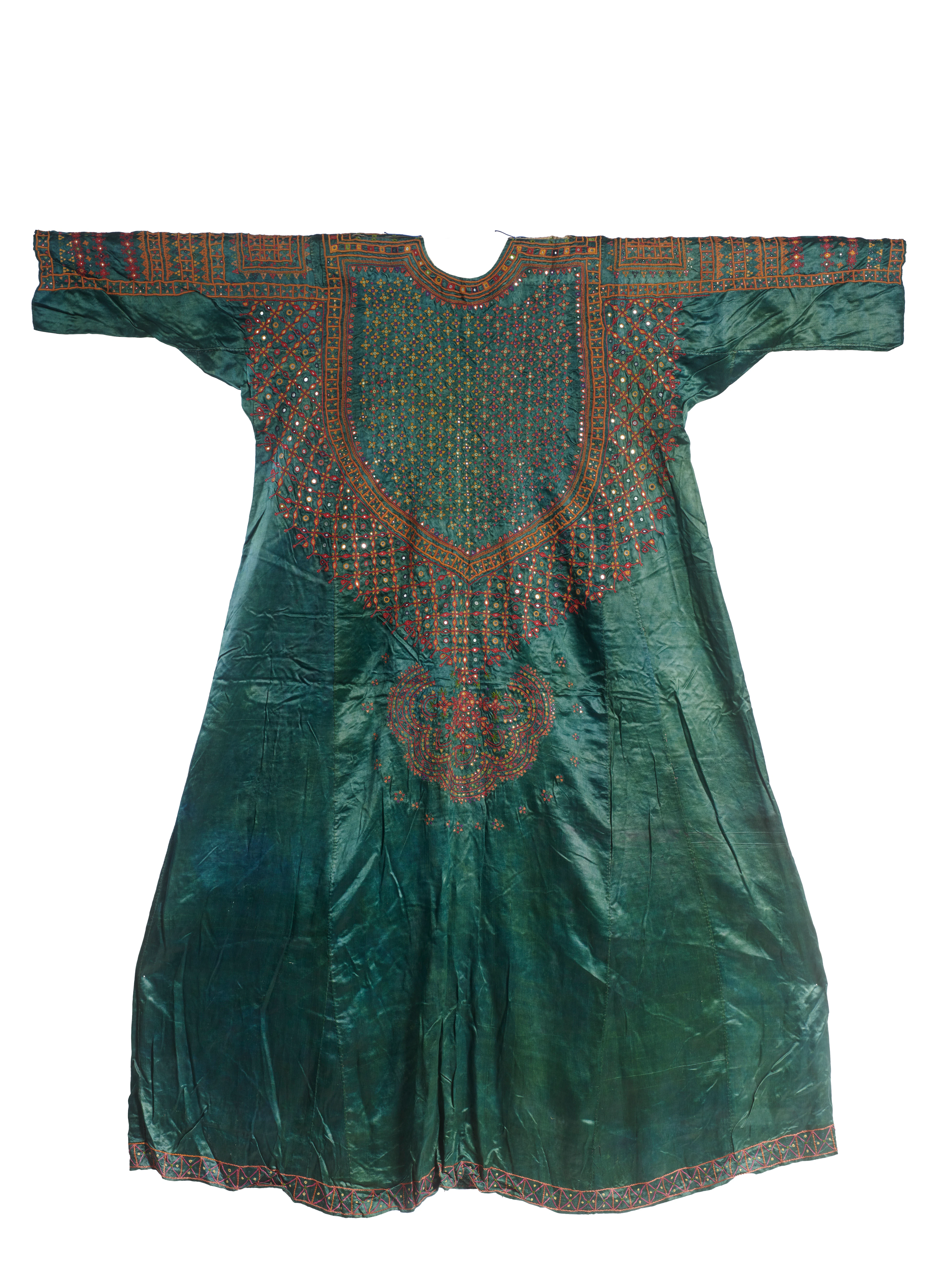 - A Sindhi or North-Western Indian Silk Robe Embroidered with Mirrors