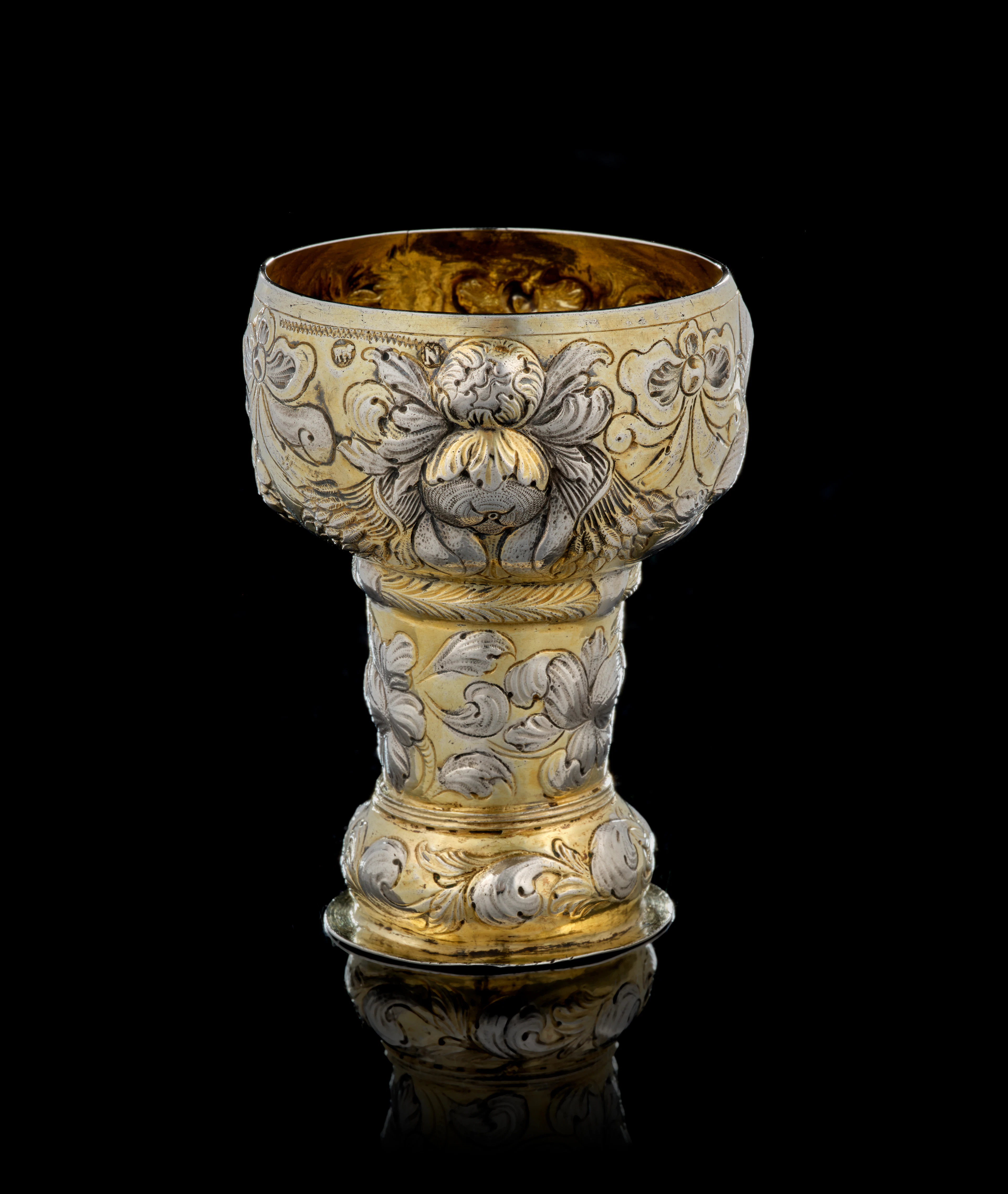 A German parcel-gilt silver beaker, Christoph Beer, Nuremberg, 1688-1692