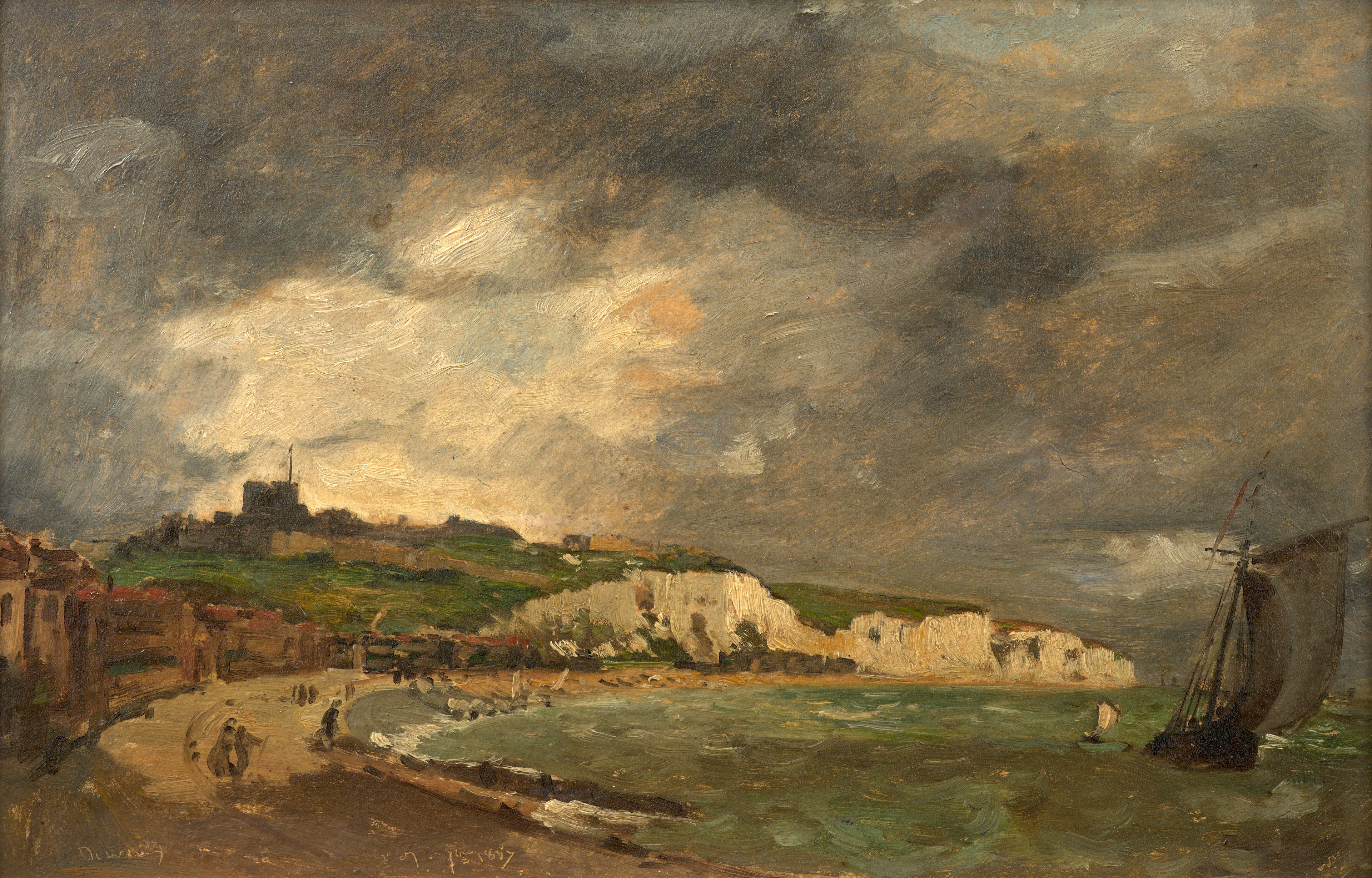 École française, 1857 Vue des falaises à Douvres