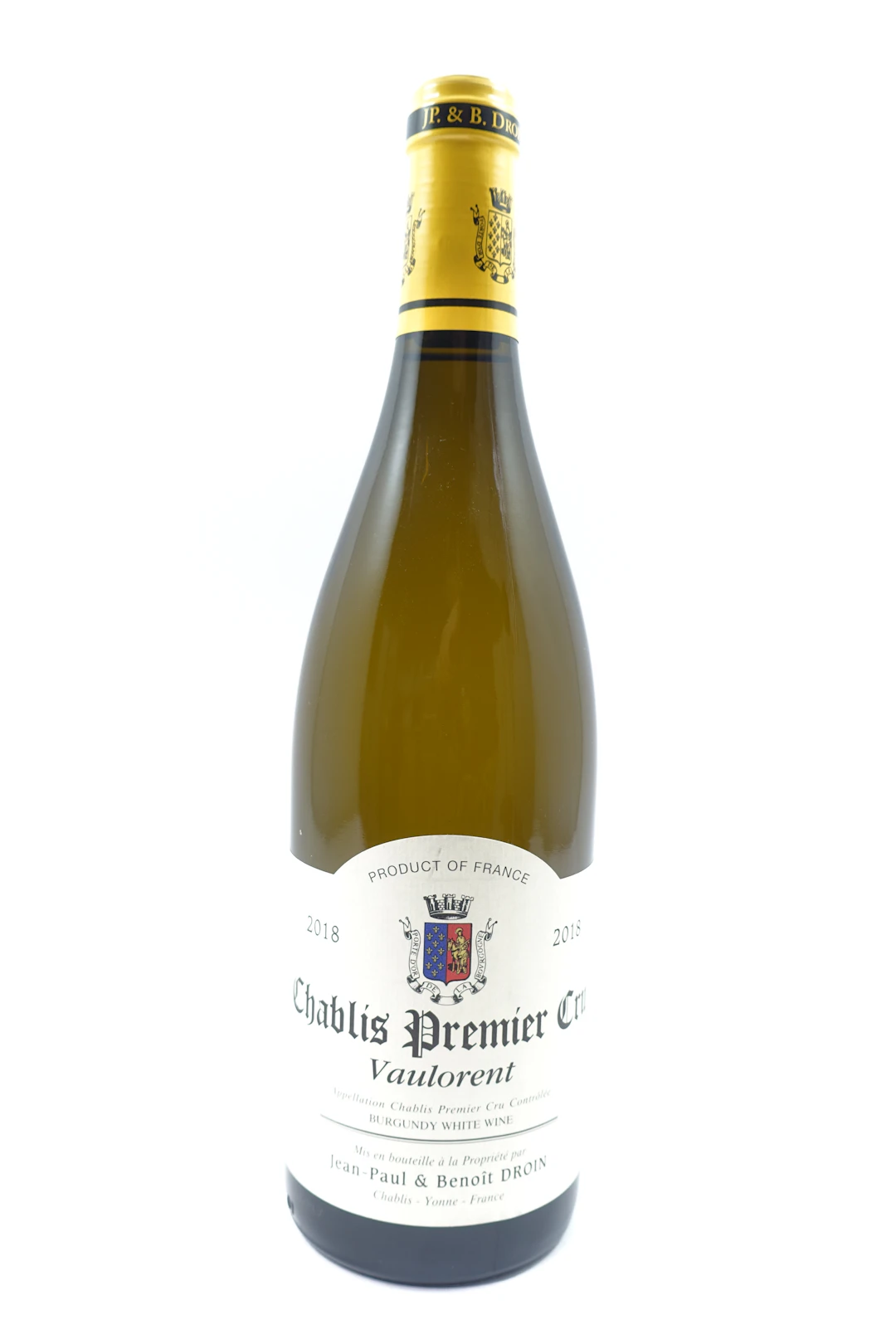 1 bt CHABLIS 2018 1er Cru Vaulorent. Jean-paul et Benoit Droin