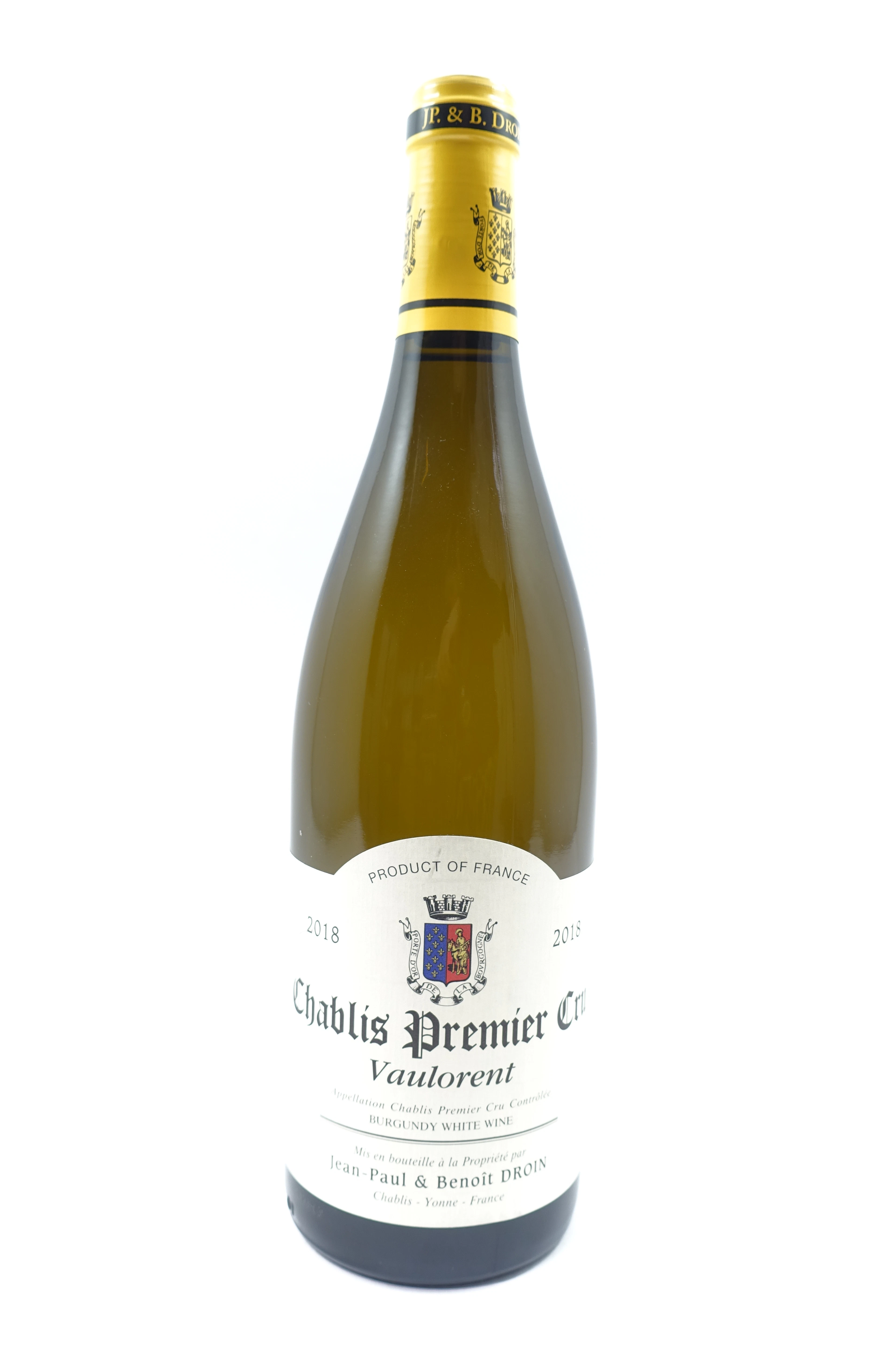 1 bt CHABLIS 2018 1er Cru Vaulorent. Jean-paul et Benoit Droin