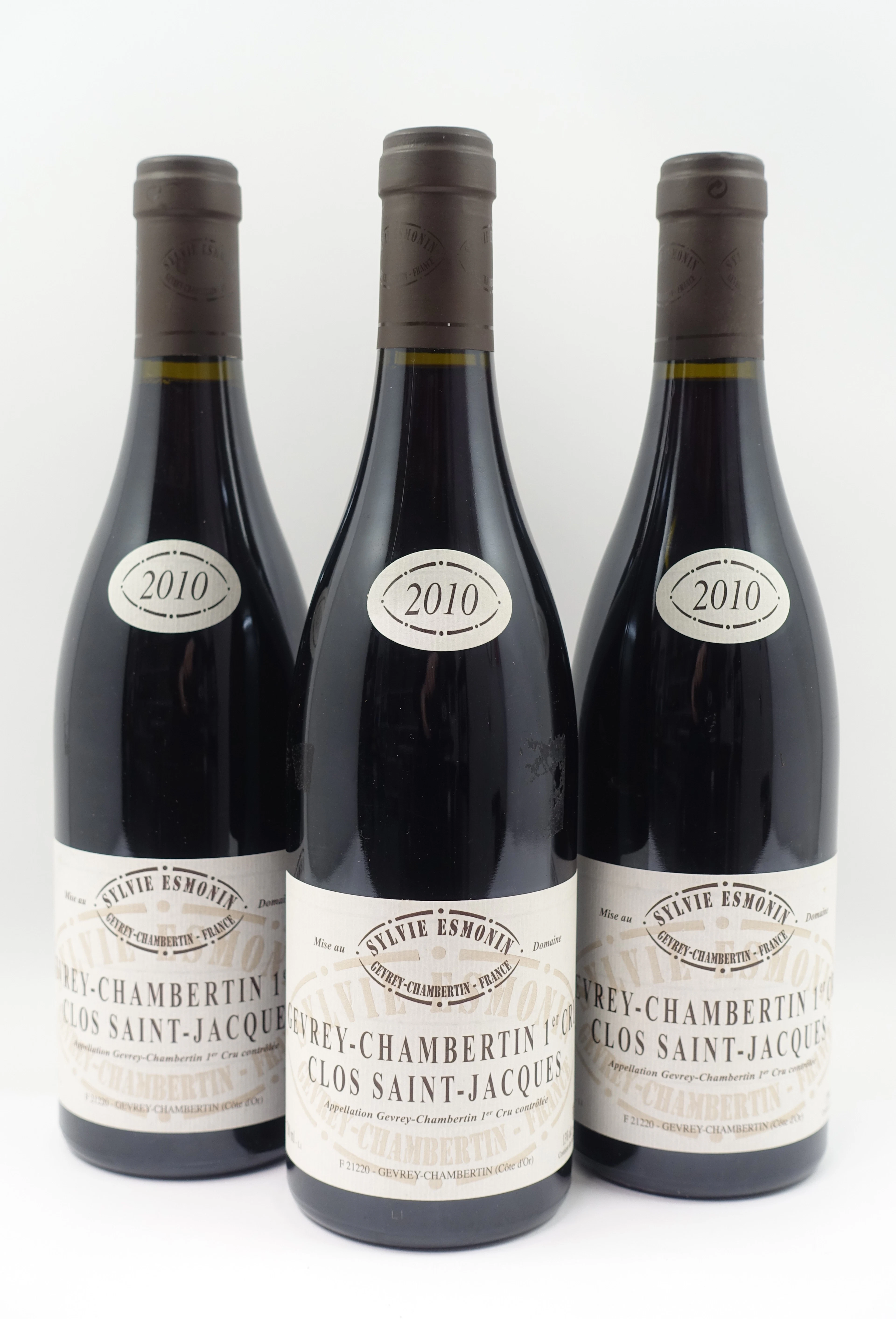 3 bts GEVREY CHAMBERTIN 2010 1er Cru Clos Saint Jacques. Domaine Sylvie Esmonin