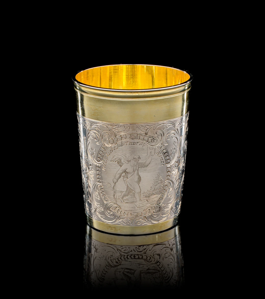A German parcel-gilt silver beaker, Johann Wagner, Augsburg, 1697-1699
