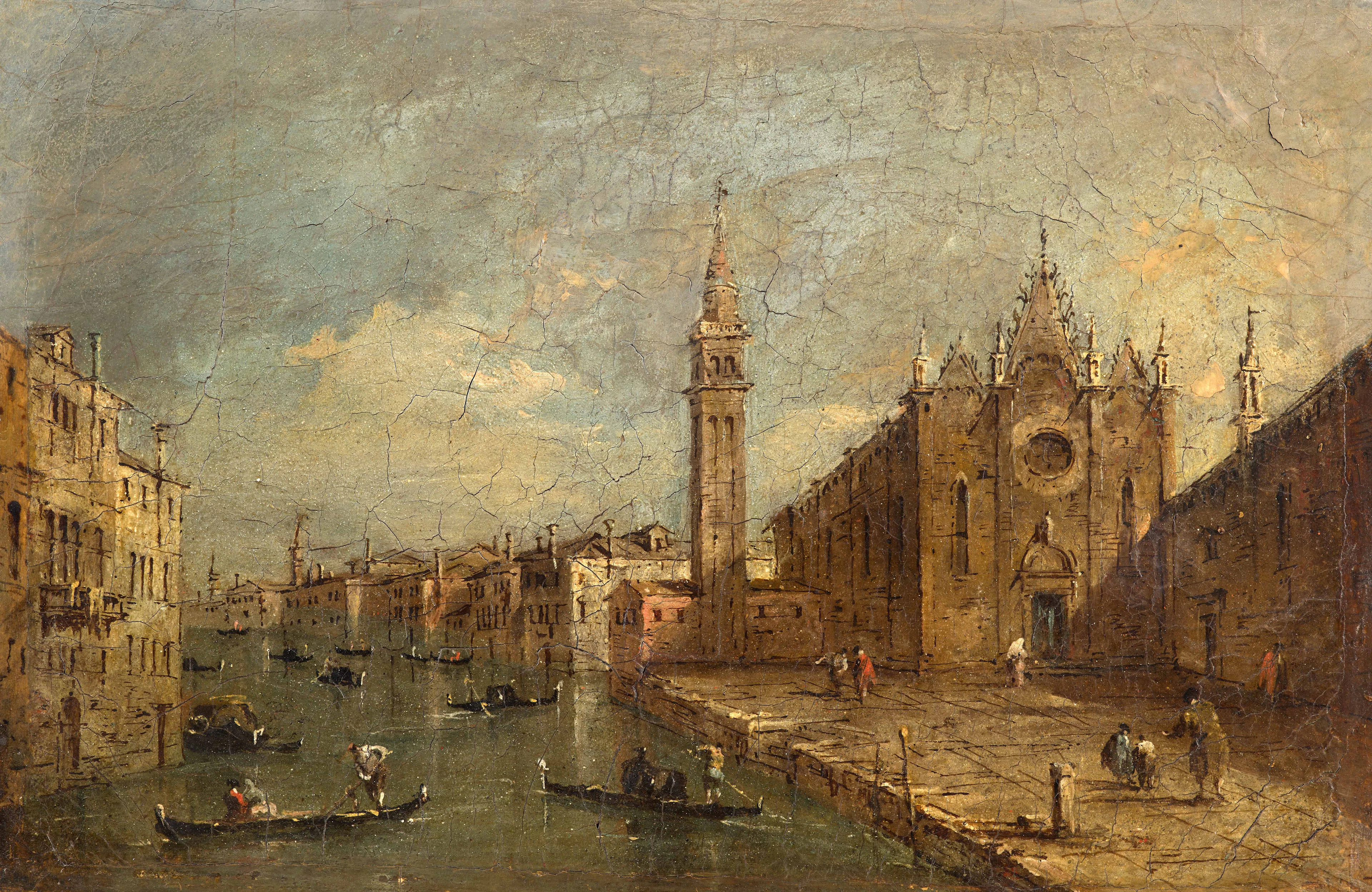 Giacomo GUARDI Venise, 1764 - 1835 L’église de la Carità sur le grand