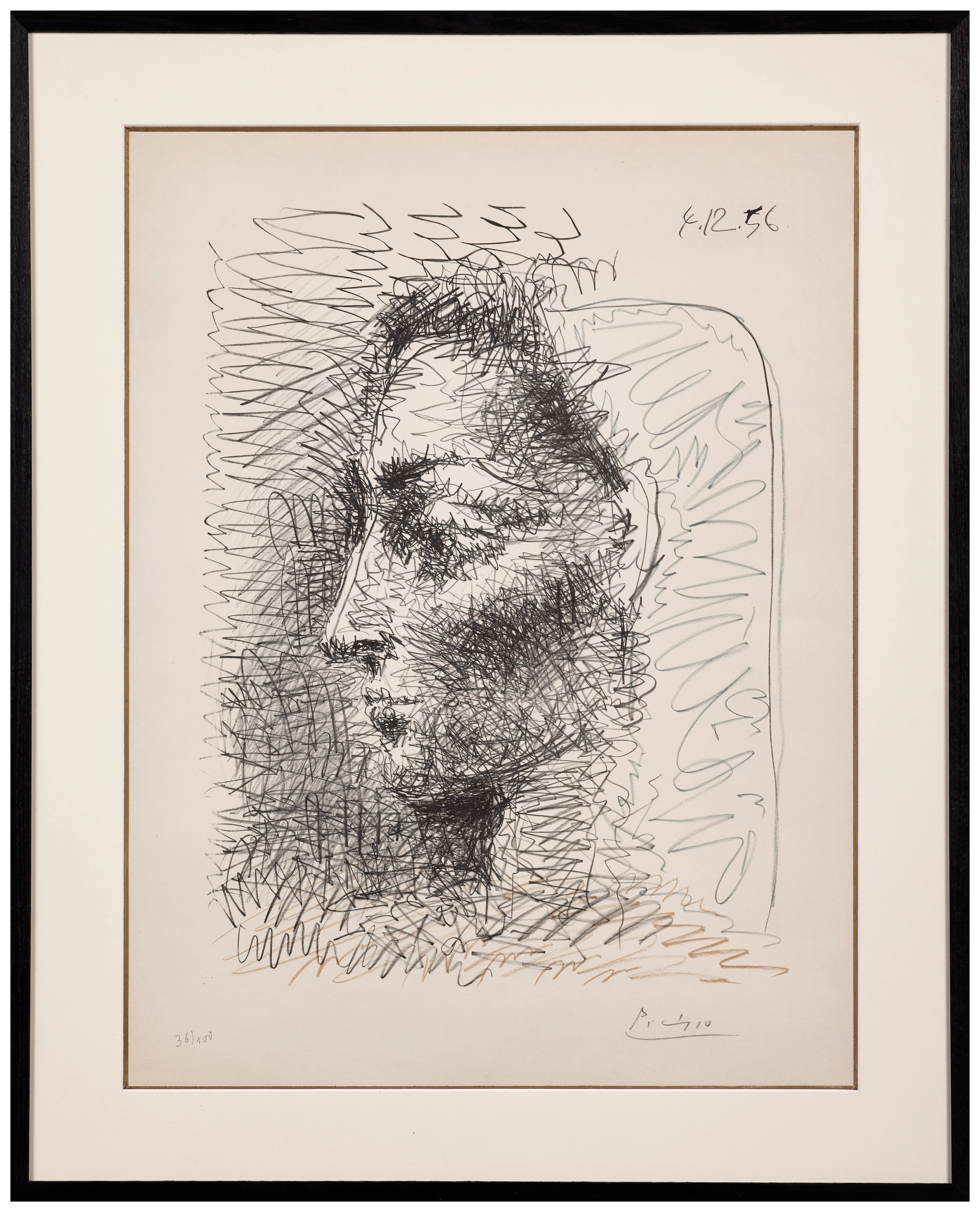 Pablo PICASSO (1881 - 1973) Portrait de Jacqueline - 1955