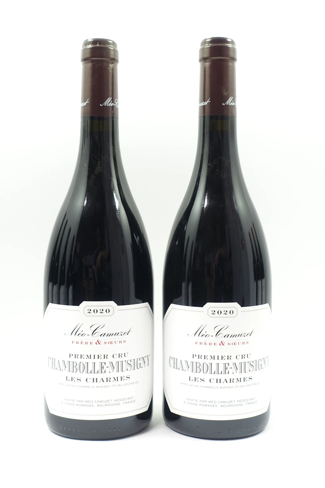 2 bts CHAMBOLLE MUSIGNY 2020 1er cru les Charmes. Méo Camuzet Frère & Sœurs