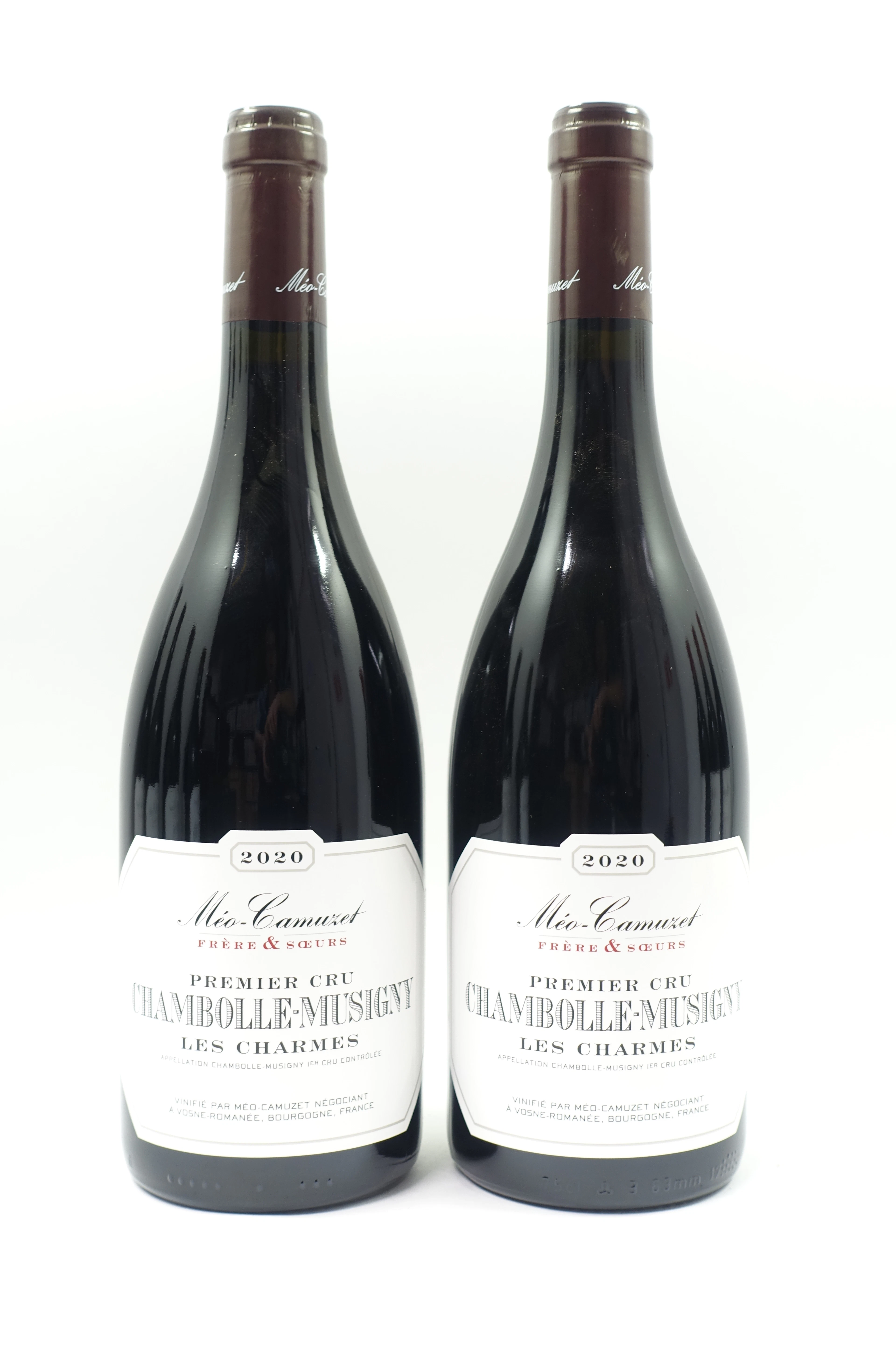 2 bts CHAMBOLLE MUSIGNY 2020 1er cru les Charmes. Méo Camuzet Frère & Sœurs