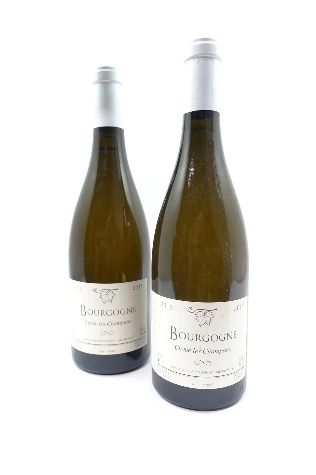 2 bts BOURGOGNE 2015 (blanc) Les Champans. Domaine Pierre Berlancourt