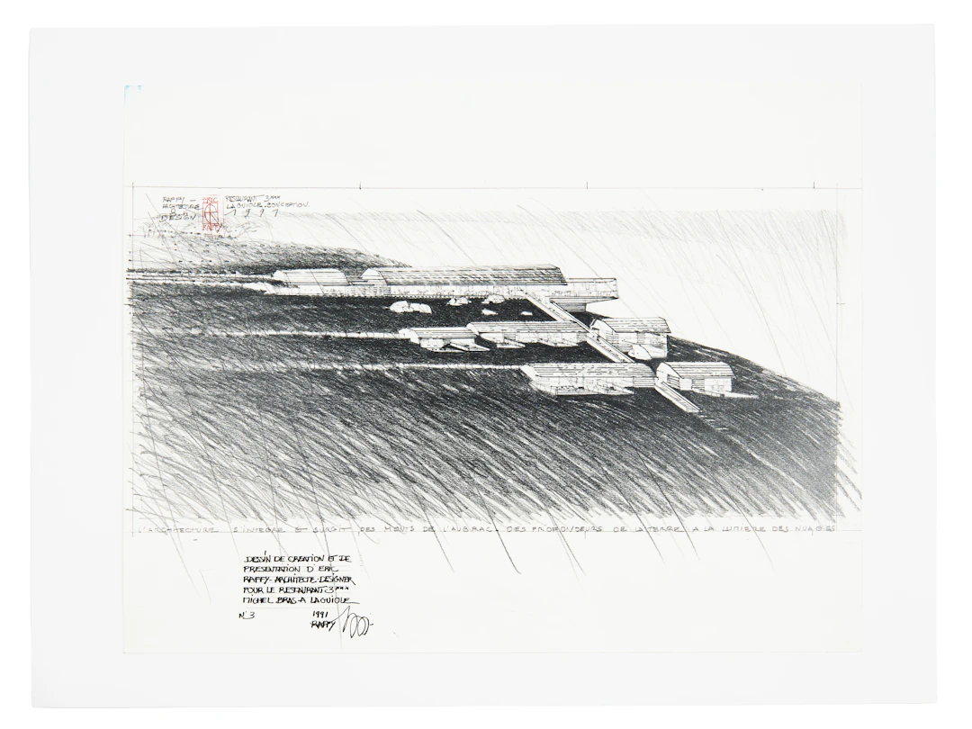 Éric RAFFY Né en 1951 Dessin de création et de présentation pour le