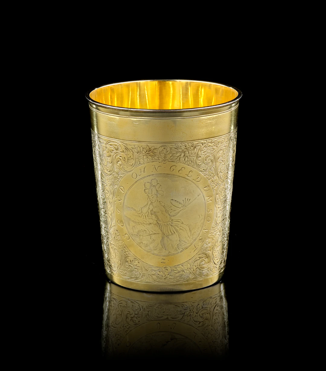 A German silver-gilt beaker, Paul Solanier, Augsburg, 1695-1699