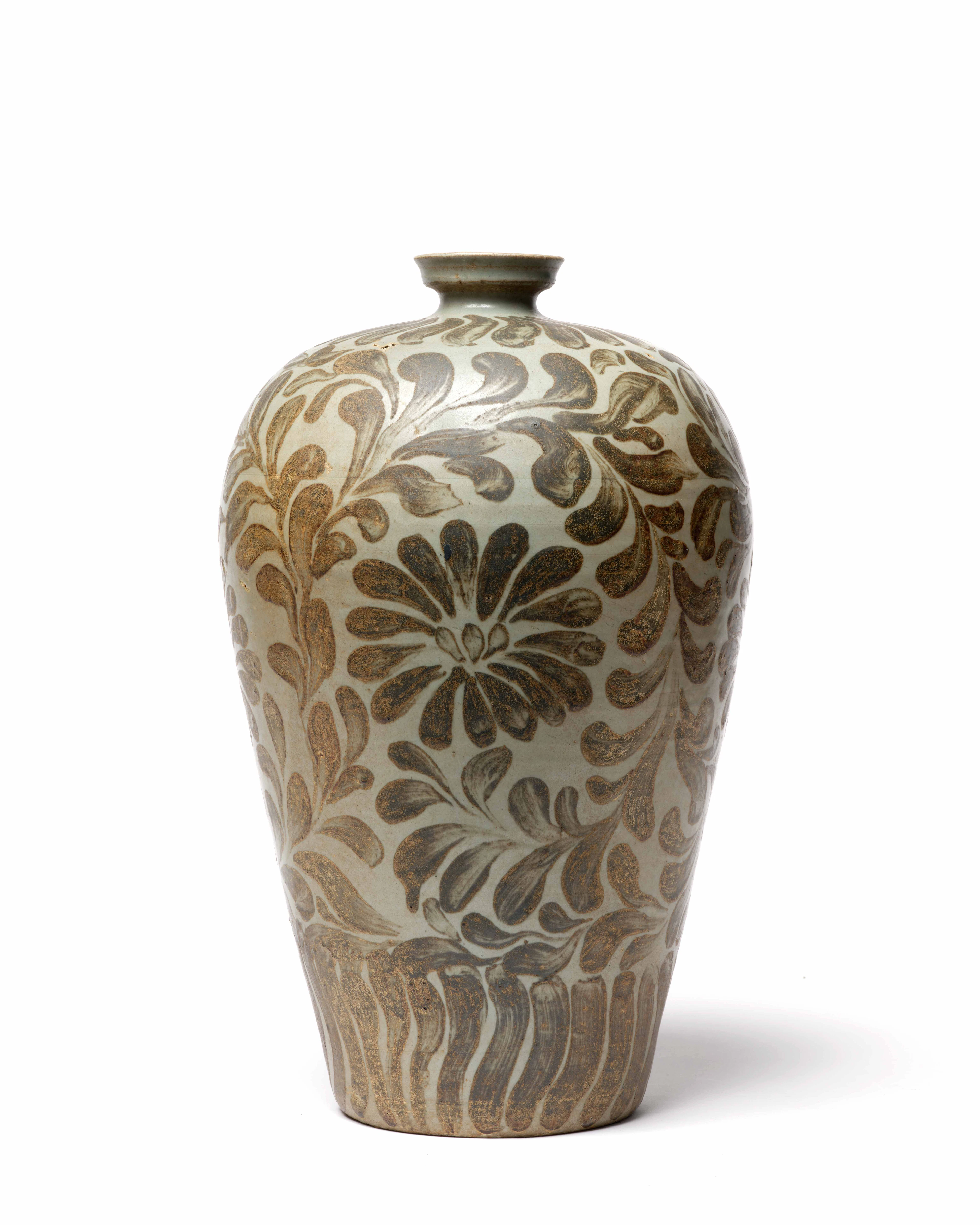 - VASE MAEBYONG À GLAÇURE CELADON ET BRUN DE FER, Corée, dynastie