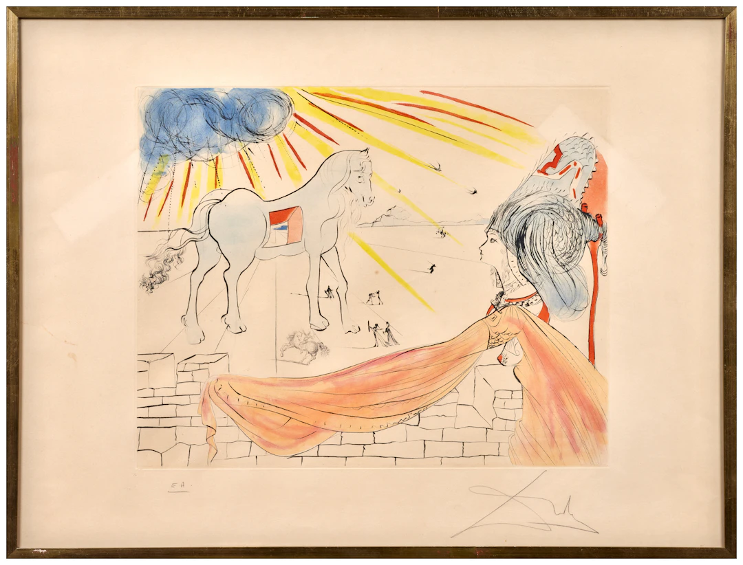 Salvador DALÍ Hélène et le cheval de Troie - 1974