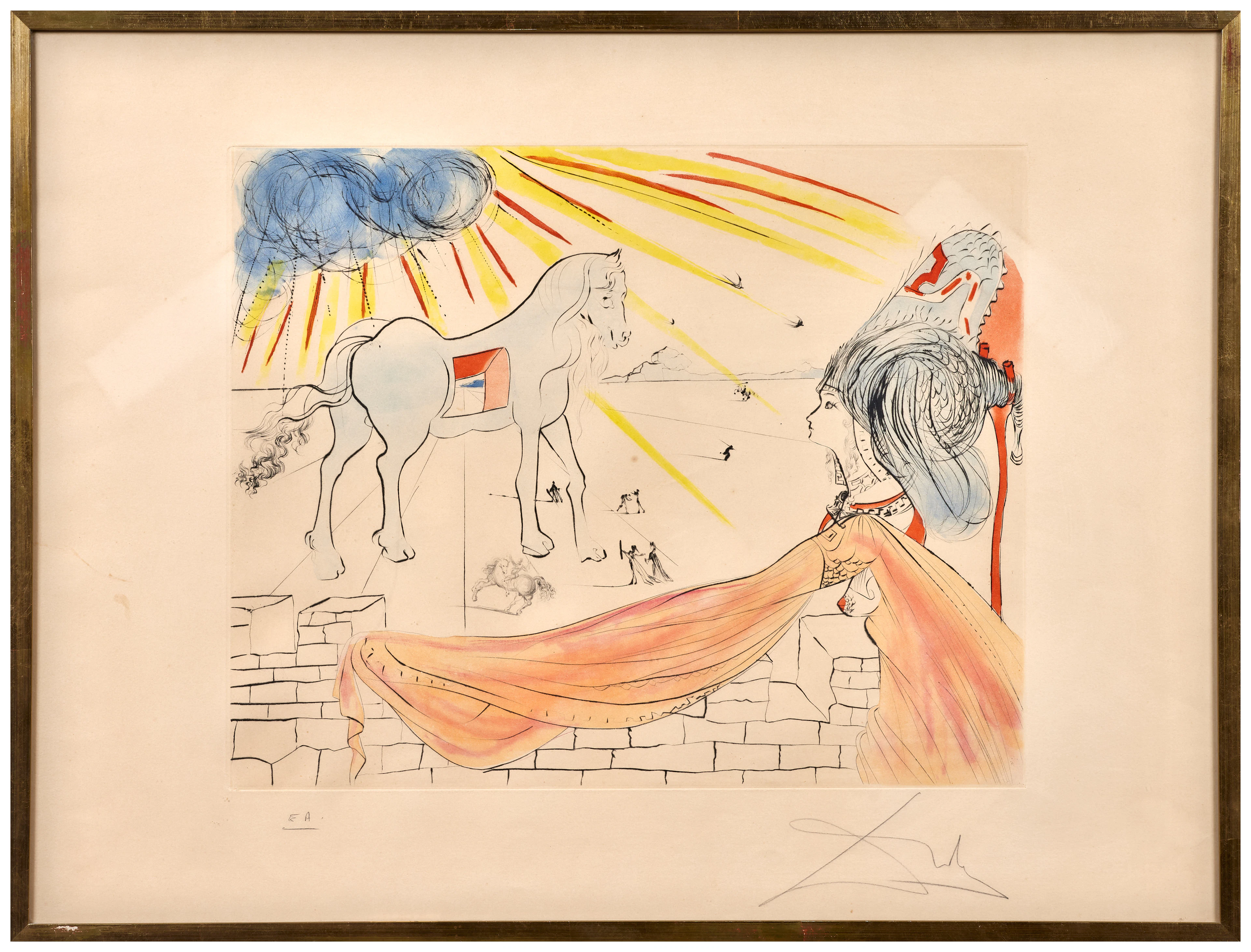 Salvador DALÍ Hélène et le cheval de Troie - 1974