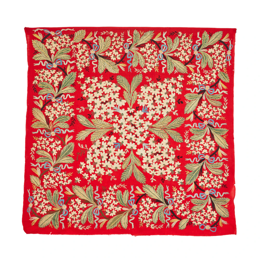 An Ottoman Silk-Embroidered Panel (Bohça)