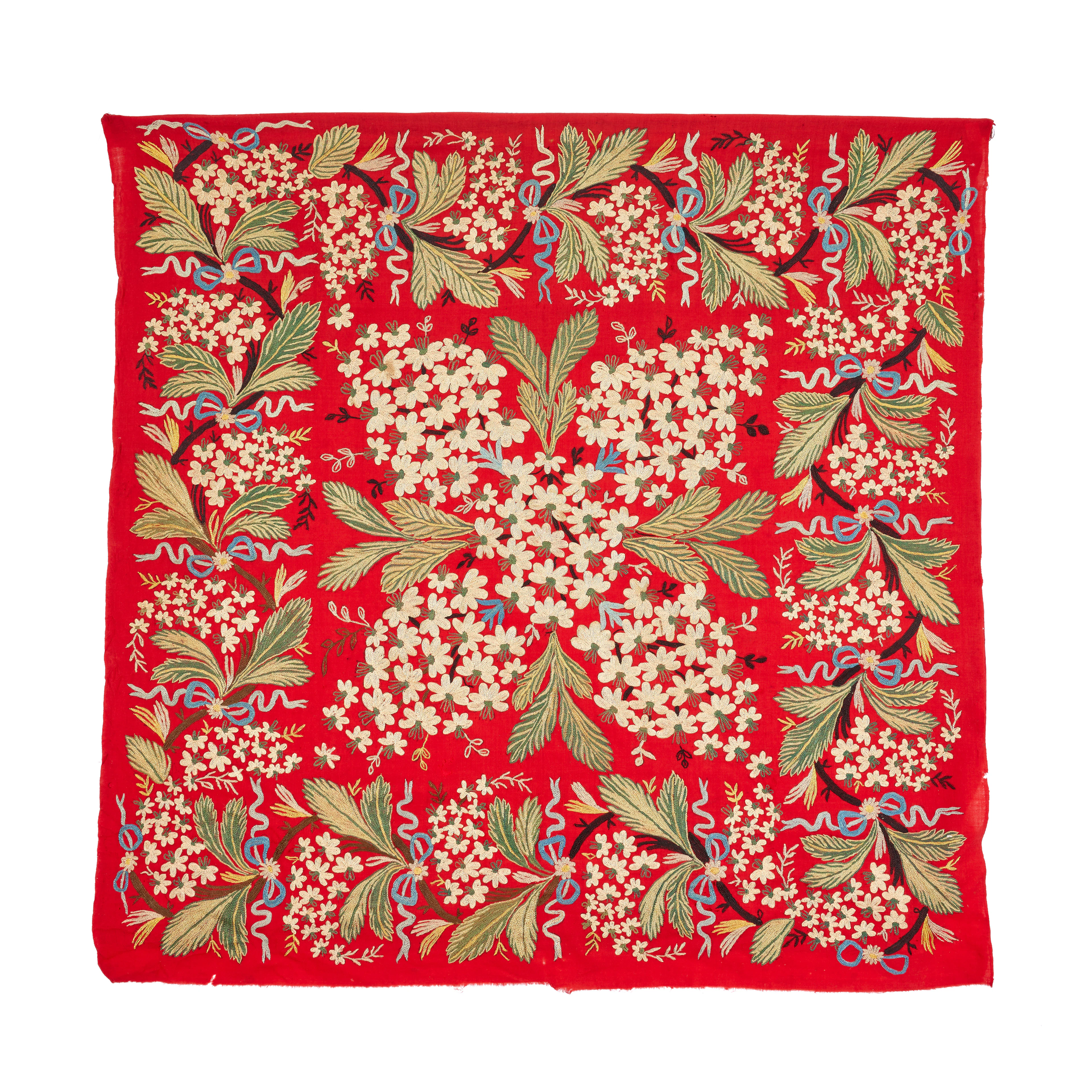 An Ottoman Silk-Embroidered Panel (Bohça)