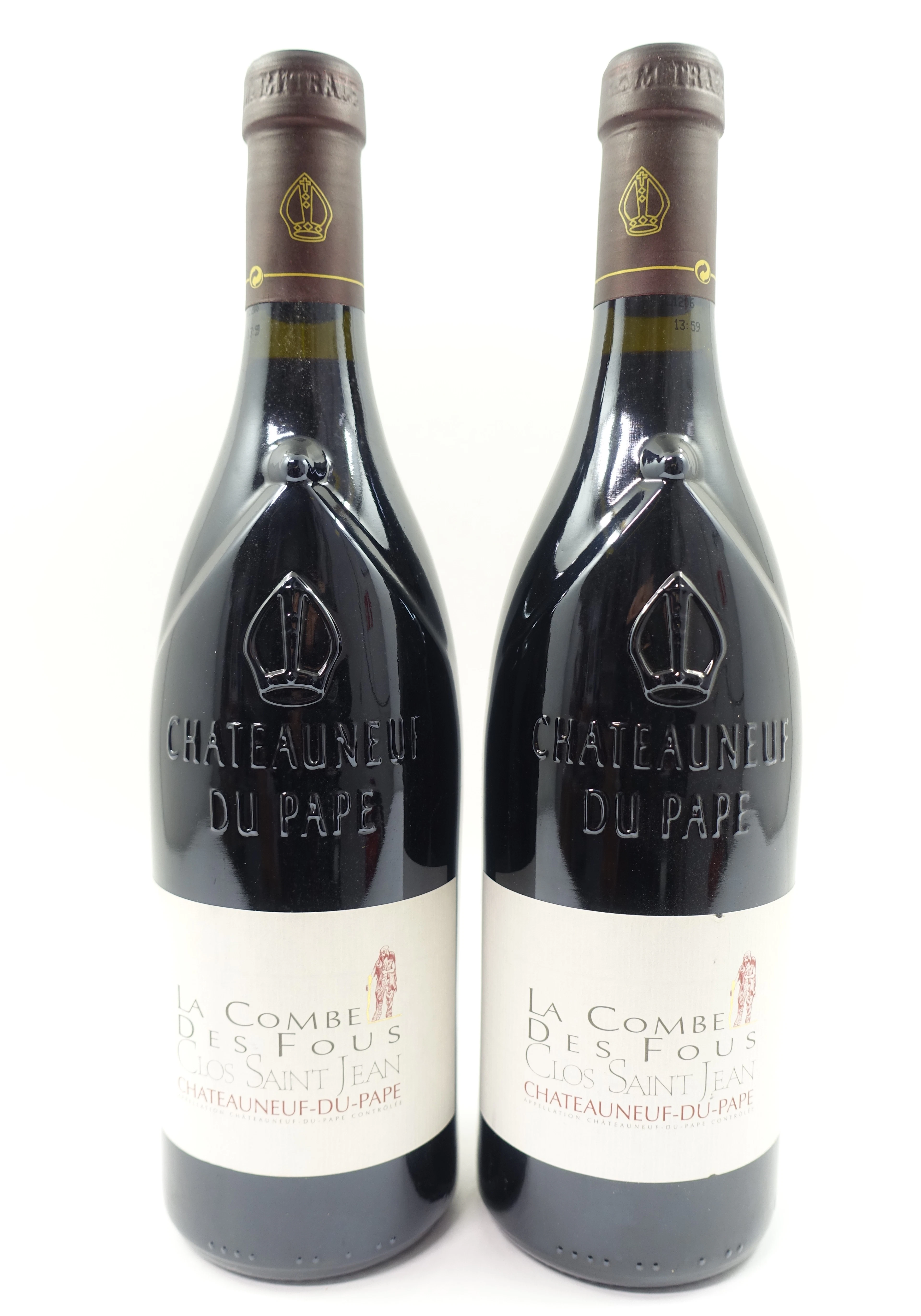 2 bts CHATEAUNEUF DU PAPE 2012 La Combe des Fous. Clos Saint Jean