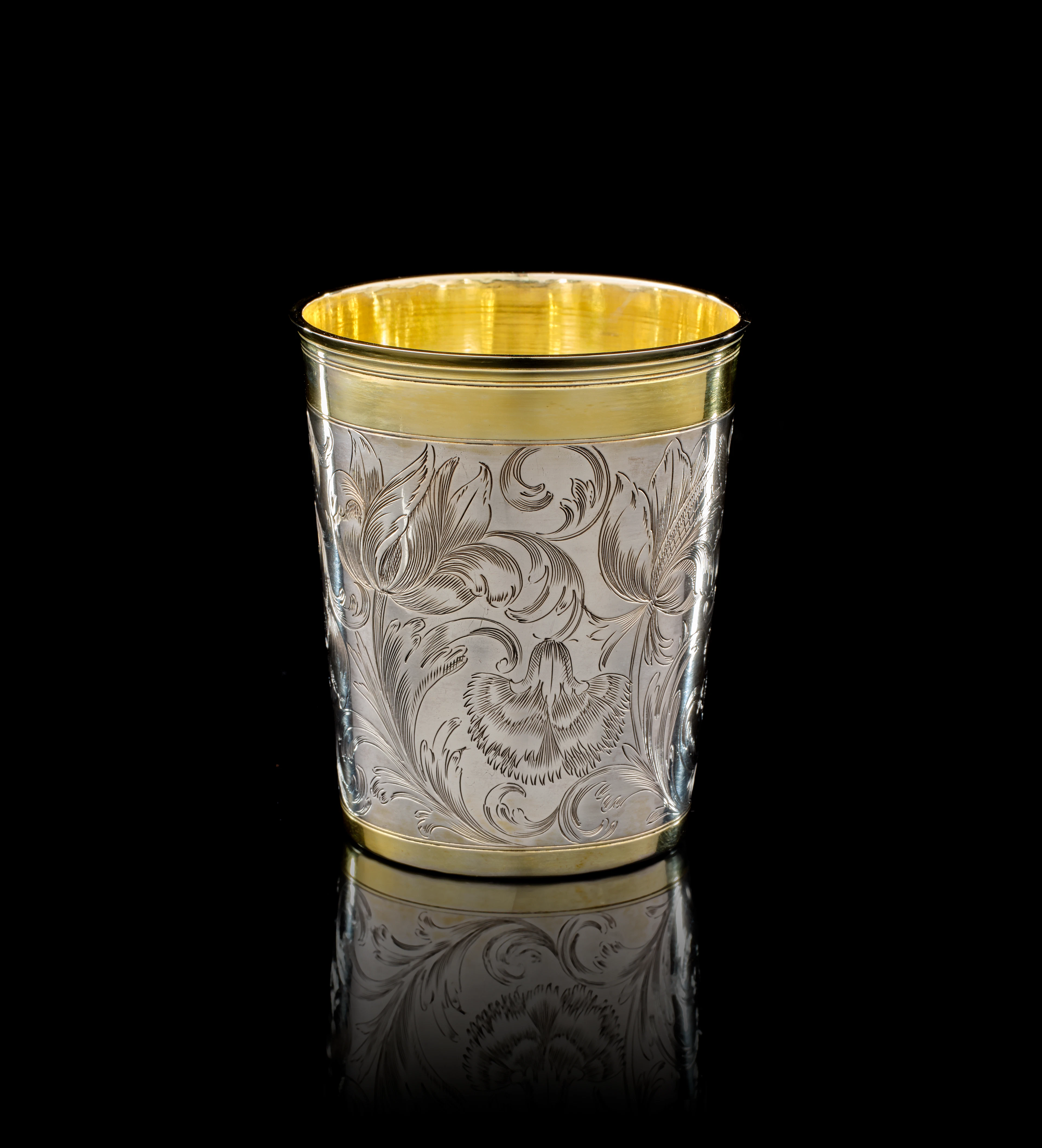 A German parcel-gilt silver beaker, Jürgen Richels, Hamburg, 1688 – 1689
