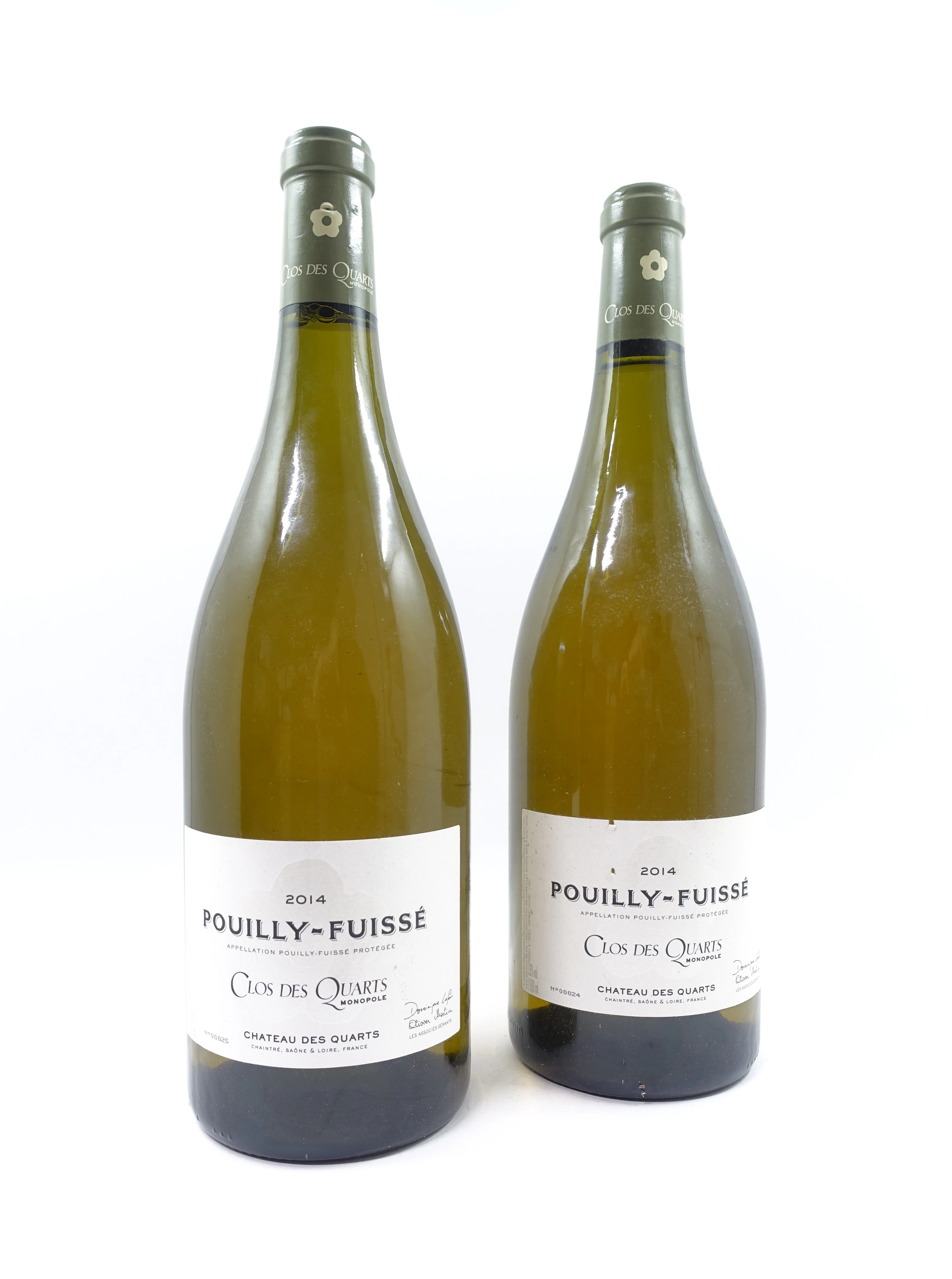2 mags POUILLY FUISSE 2014 Monopole Clos des Quarts. Château des Quarts.