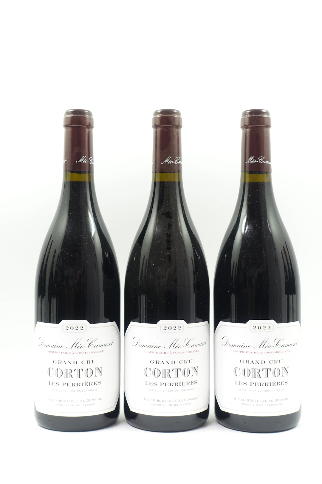 3 bts CORTON 2022 Grand Cru Les Perrières. Domaine Méo Camuzet