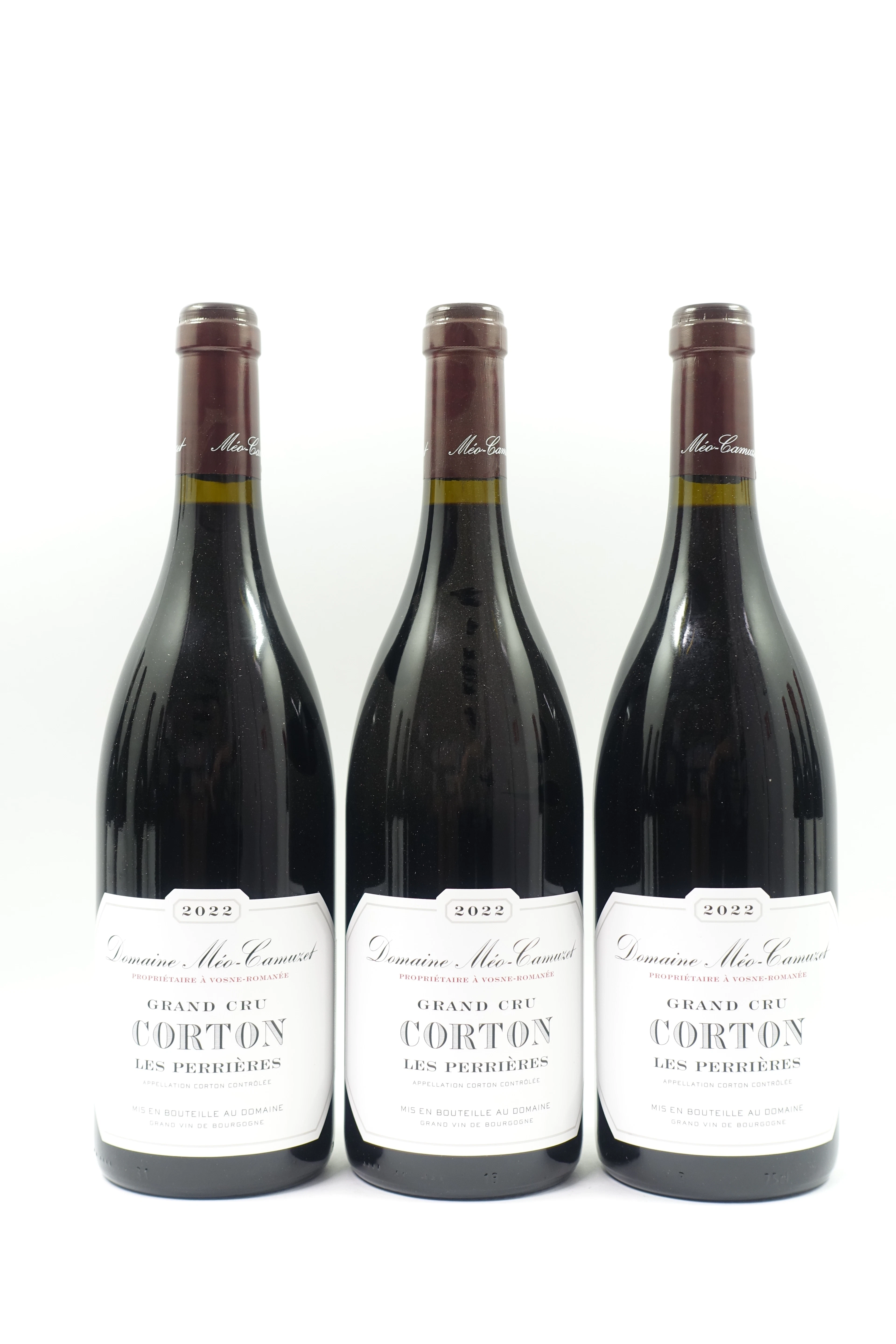 3 bts CORTON 2022 Grand Cru Les Perrières. Domaine Méo Camuzet