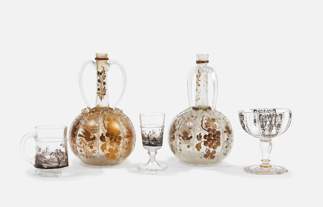 ENSEMBLE DE VERRERIE DANS LE GOÛT DE LA RENAISSANCE, MANUFACTURE LOBMEYR