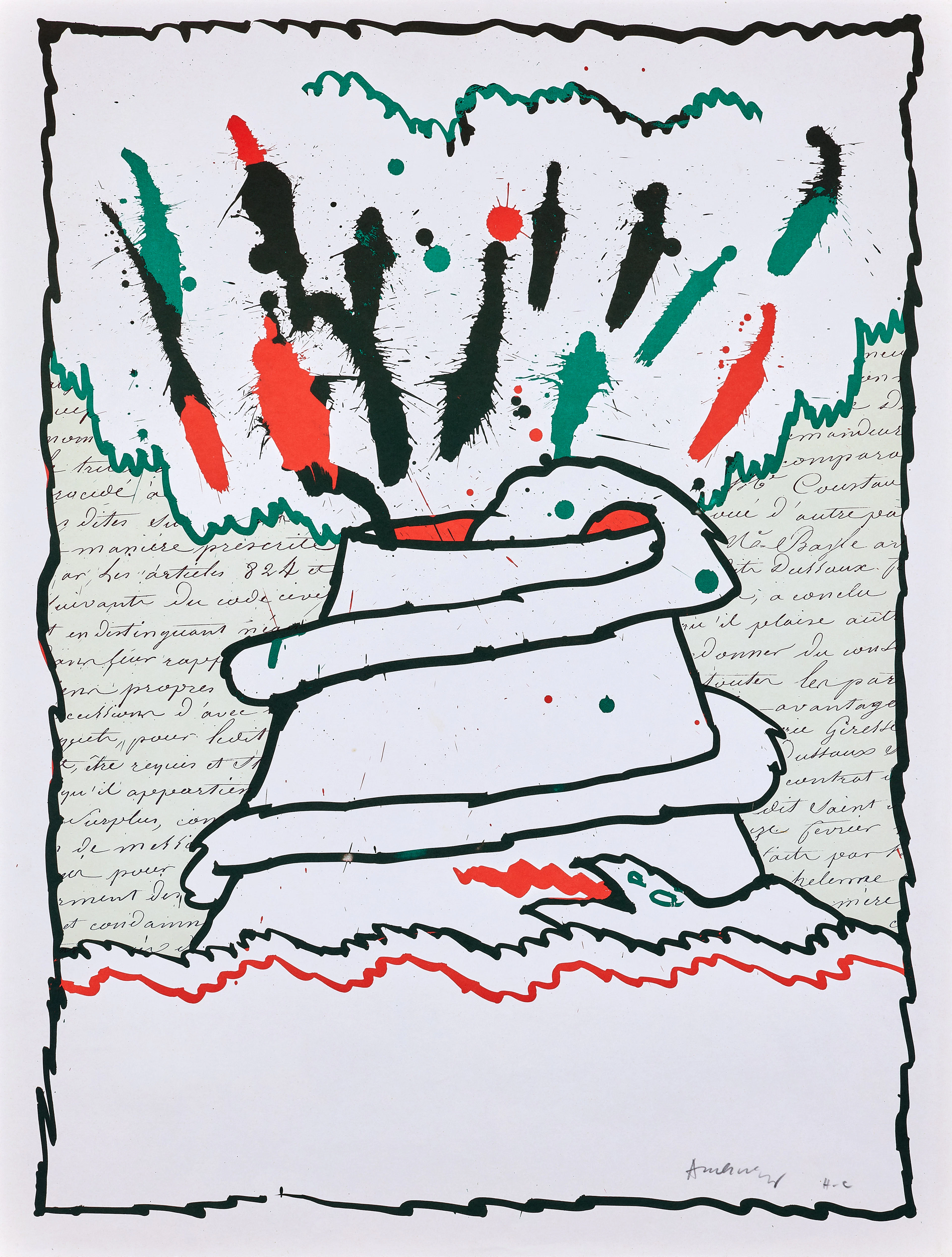 Pierre ALECHINSKY 1927- Volcan – 1971 (version sans le texte)