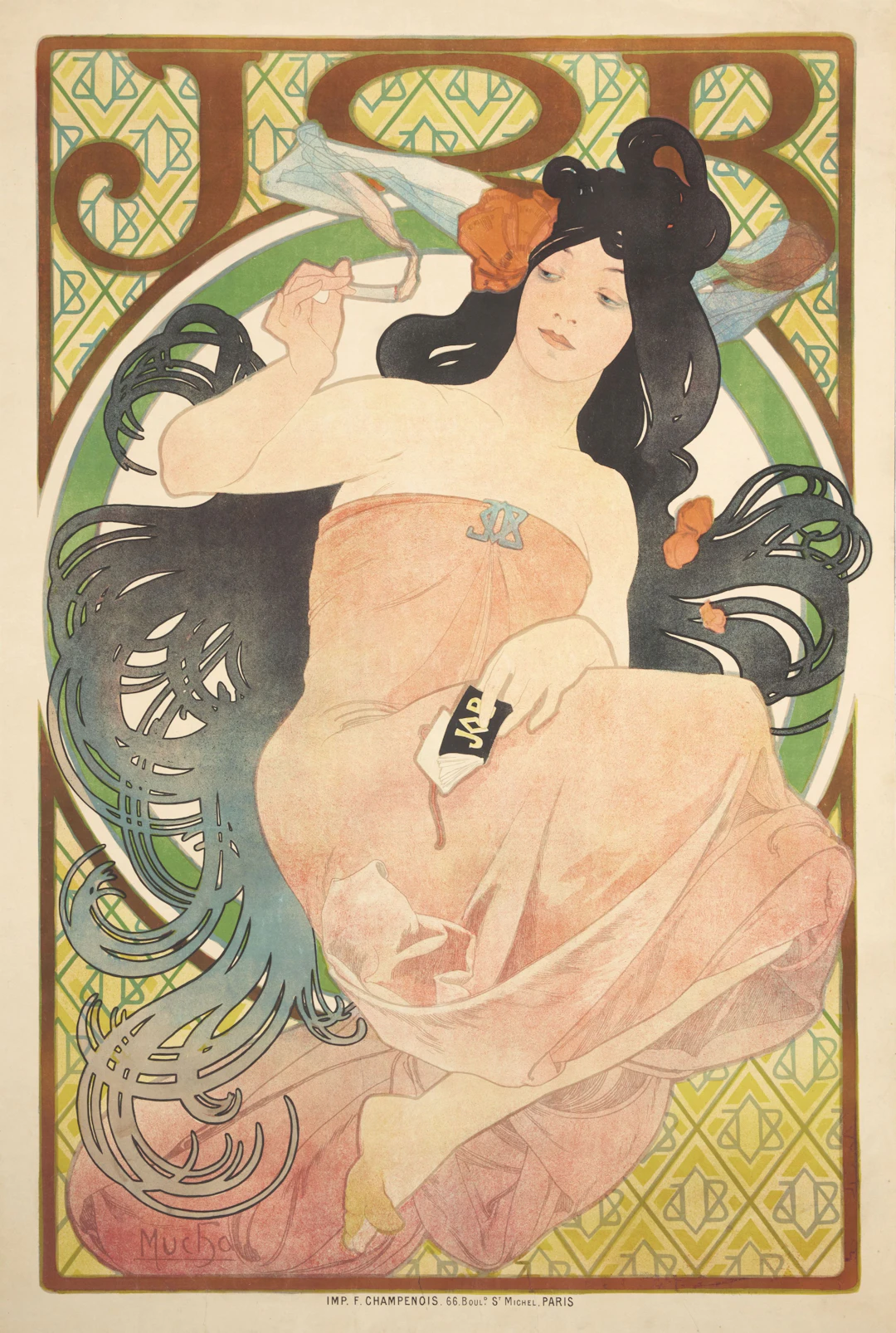 Affiche publicitaire pour la marque de cigarettes Job - 1898