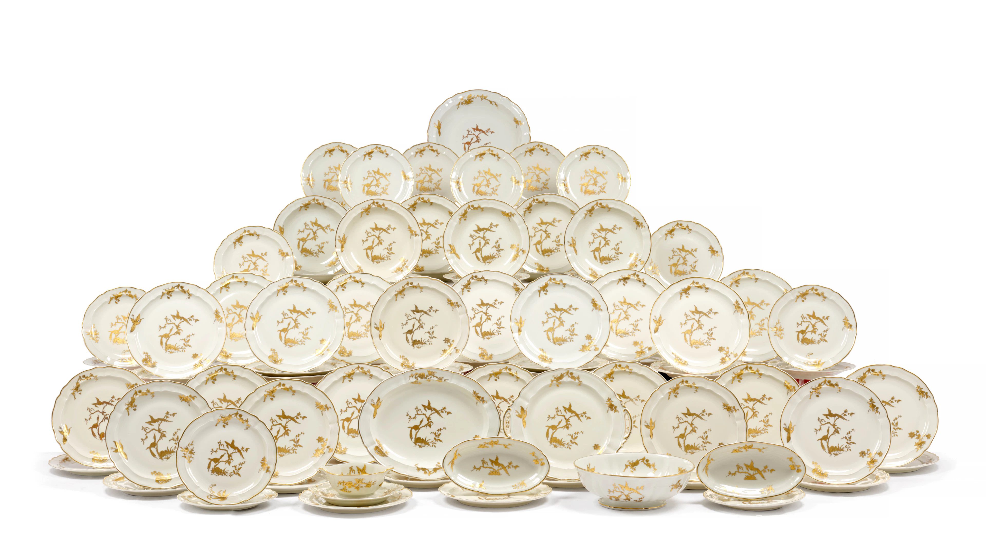 PARTIE DE SERVICE EN PORCELAINE DE LIMOGES, MANUFACTURE DE BERNARDAUD