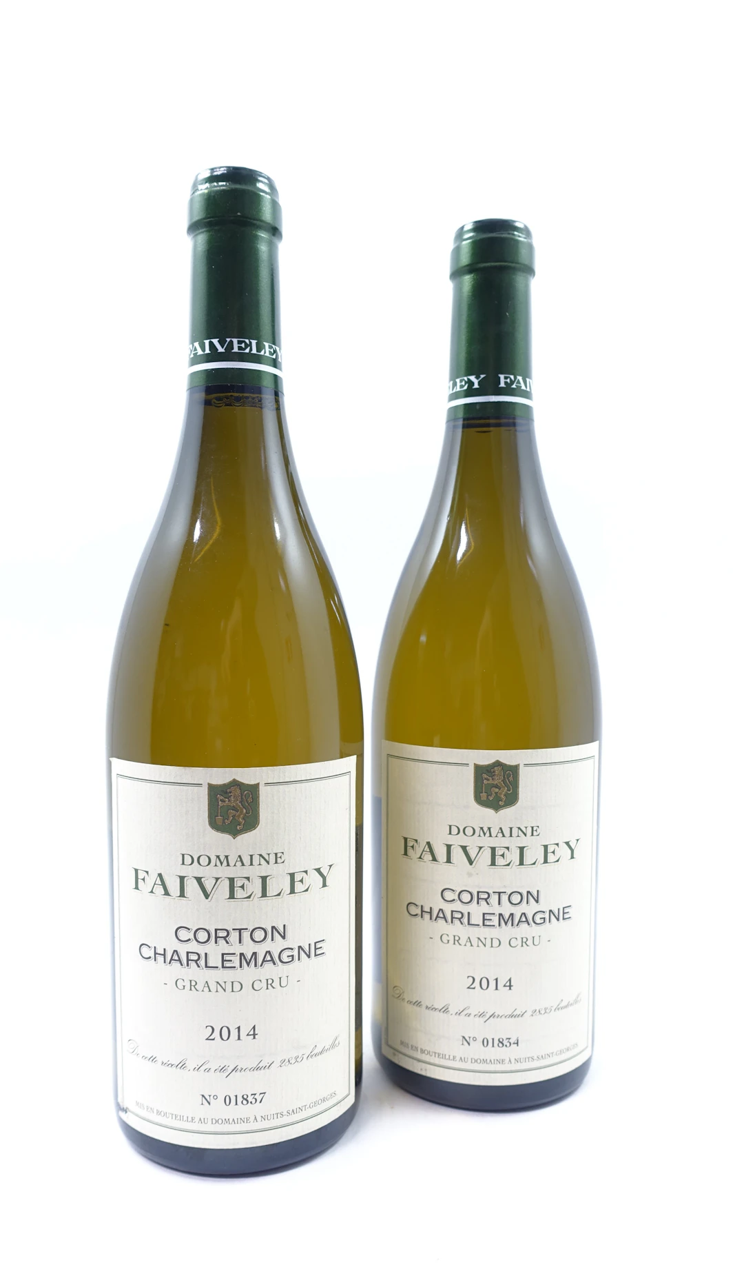 2 bts CORTON CHARLEMAGNE 2014 Grand Cru. Domaine Faiveley