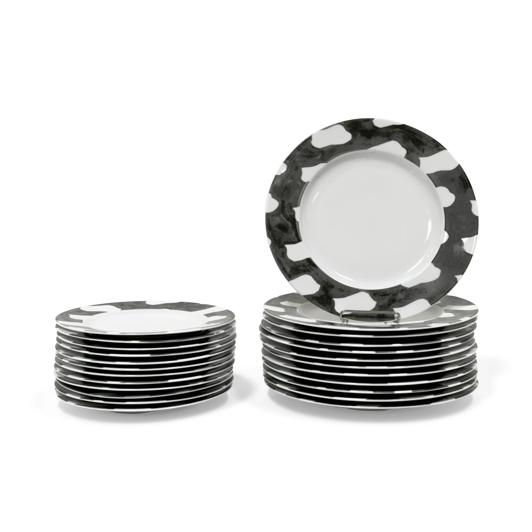 Claude VIALLAT Né en 1936 Set of twenty-four plates—circa