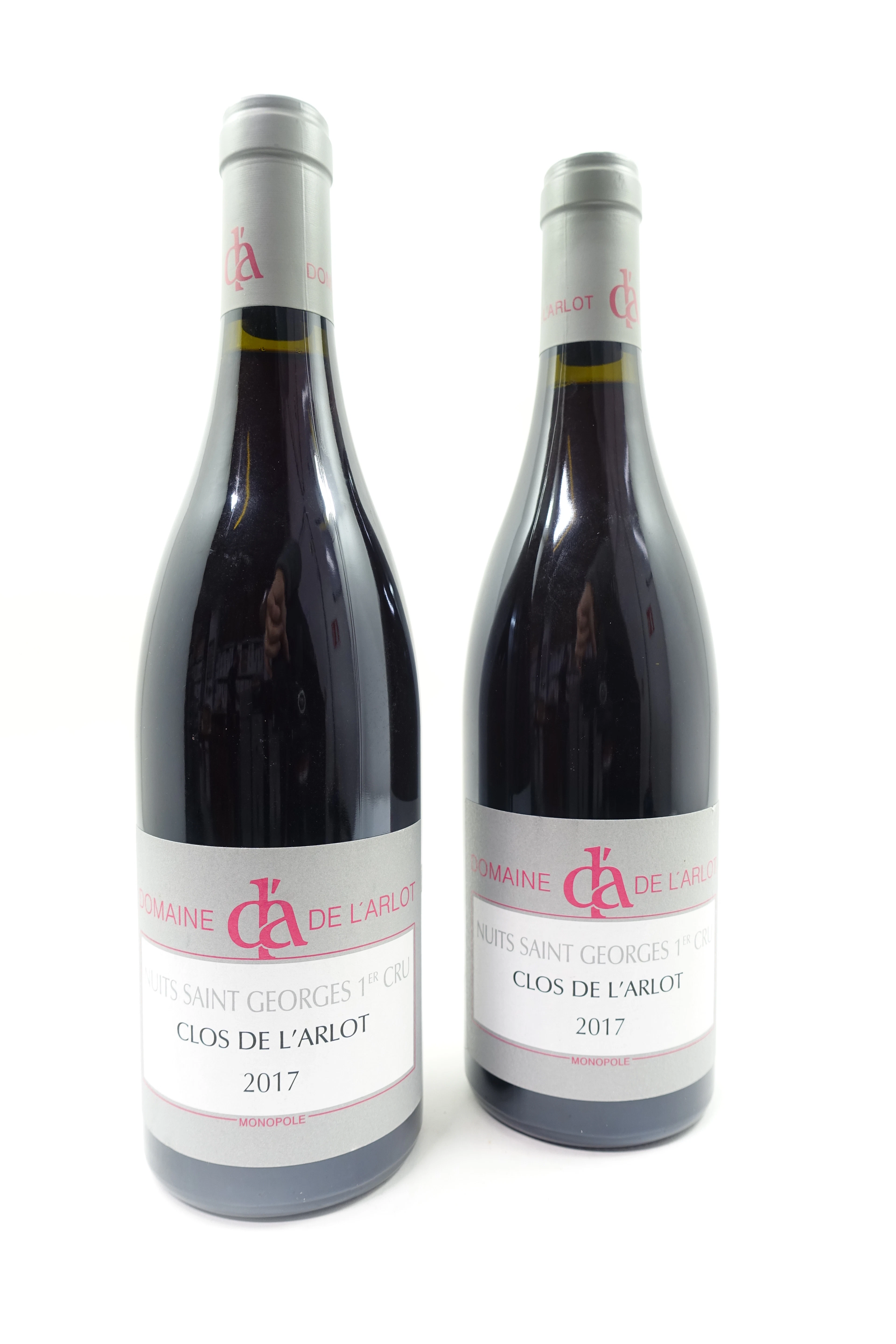 2 bts NUITS SAINT GEORGES 2017 1er Cru Clos de l'Arlot. Domaine de l'Arlot