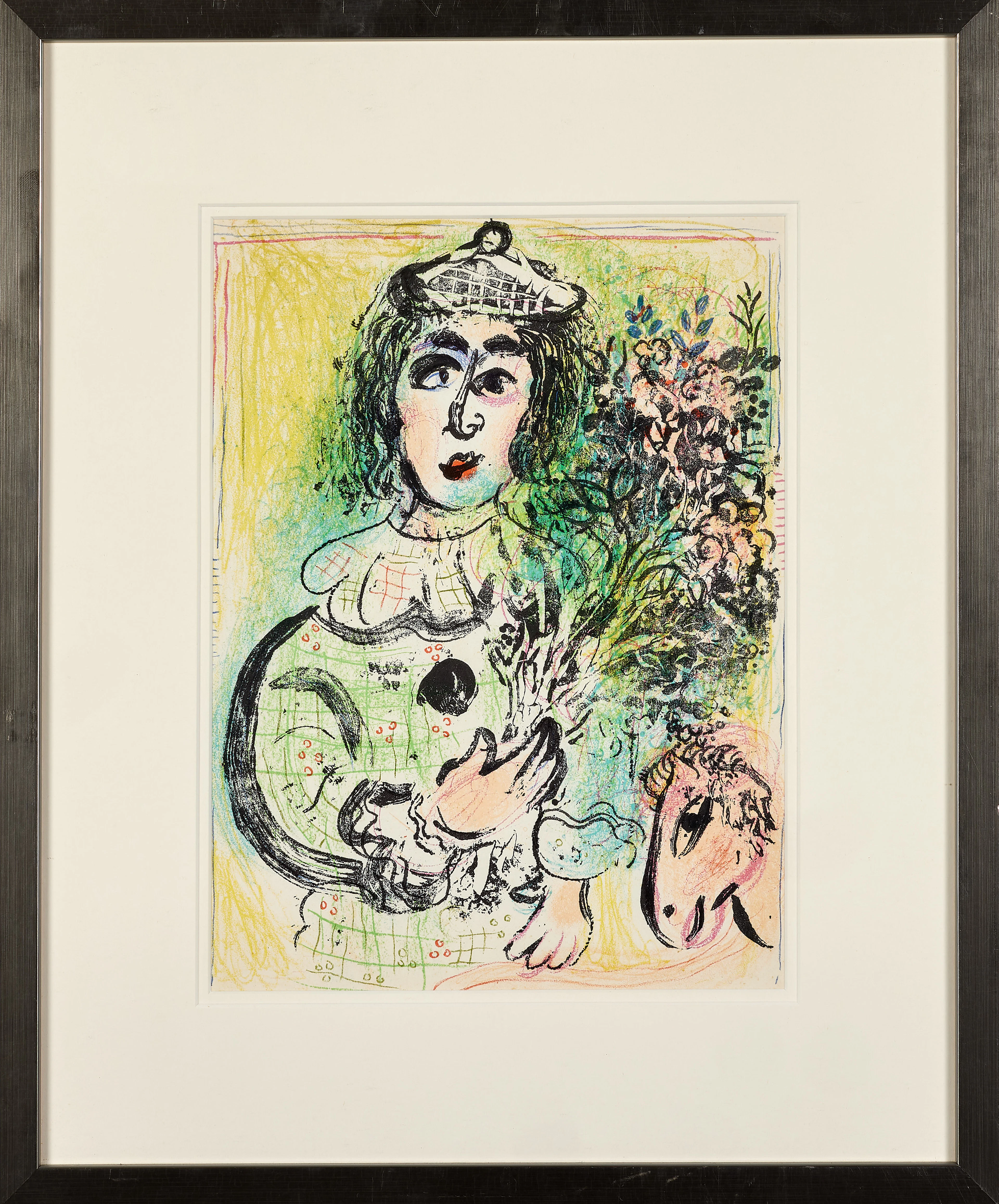 Marc CHAGALL (1887 - 1985) Le Clown Fleuri - 1963
