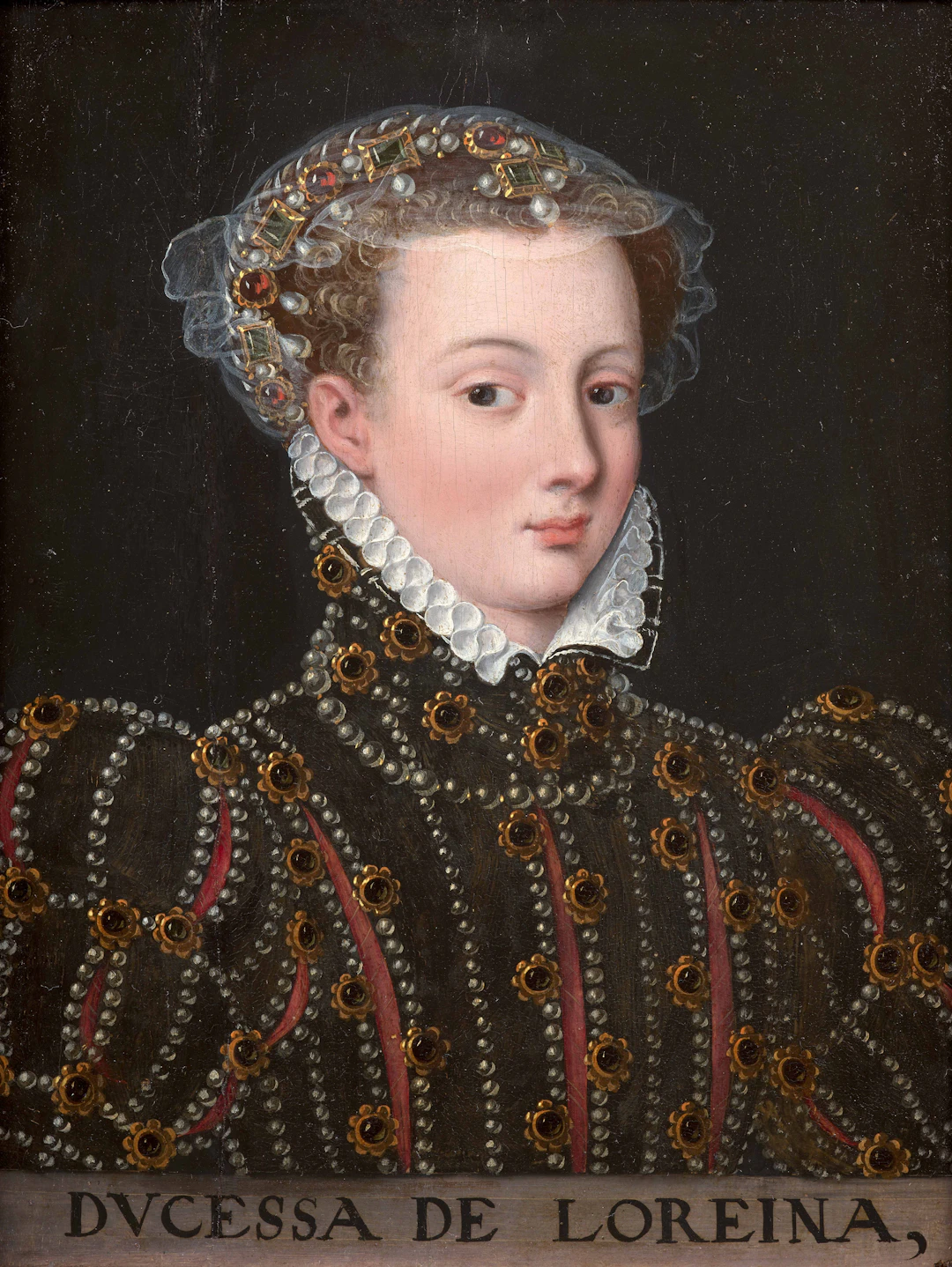 Ecole française de la fin du XVIe siècle Portrait de la duchesse de Lorraine