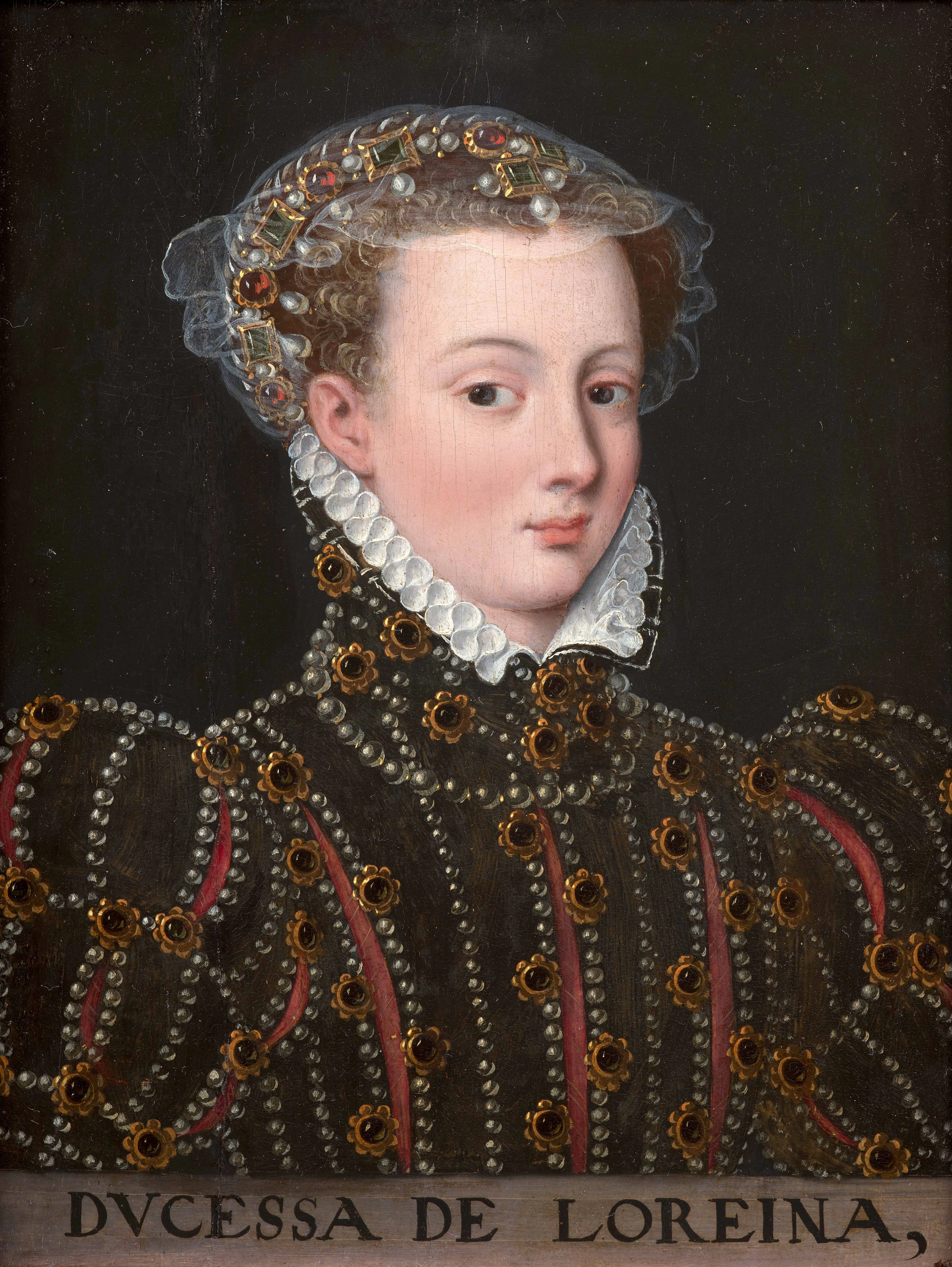 Ecole française de la fin du XVIe siècle Portrait de la duchesse de Lorraine