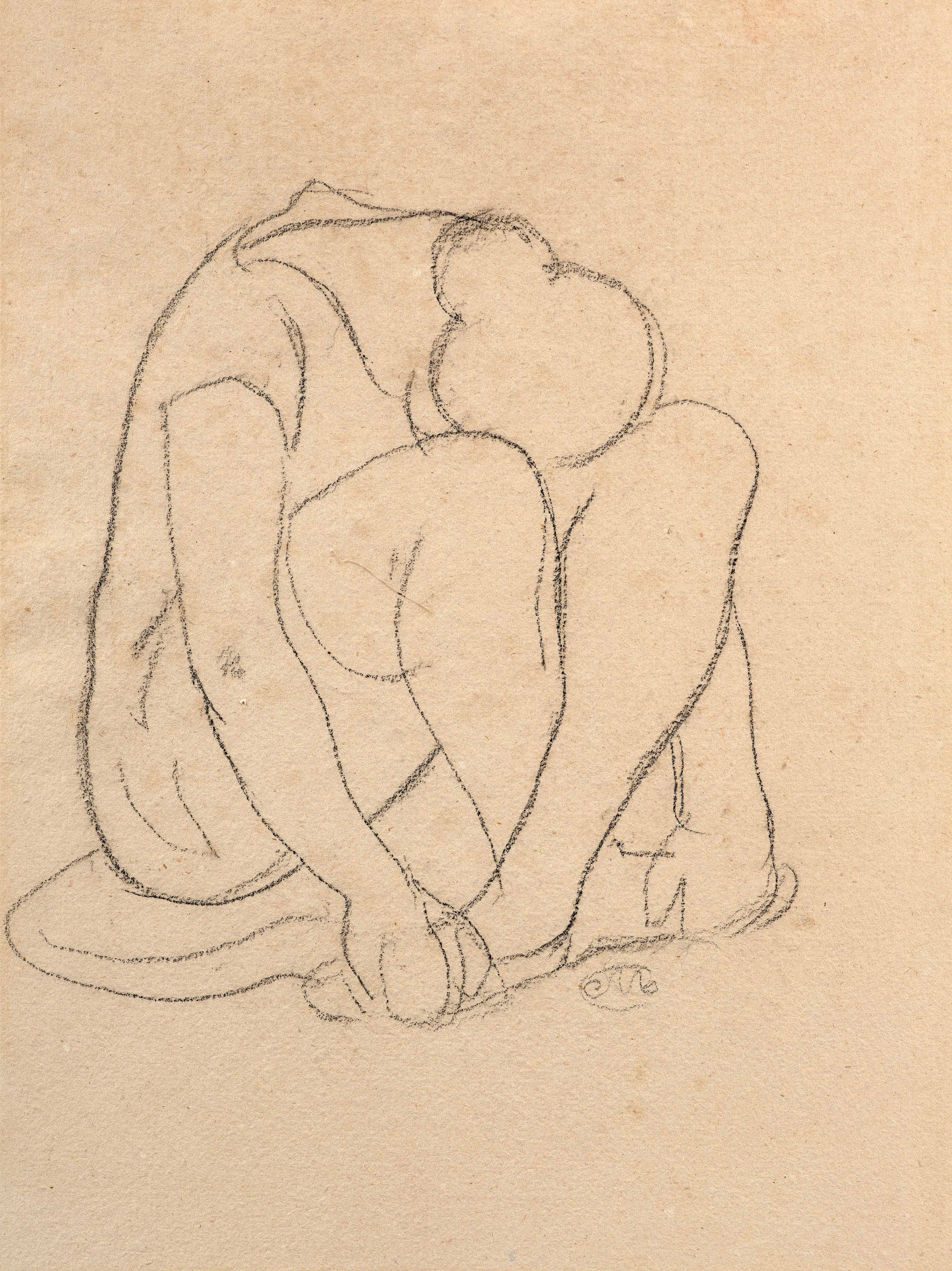 Femme accroupie