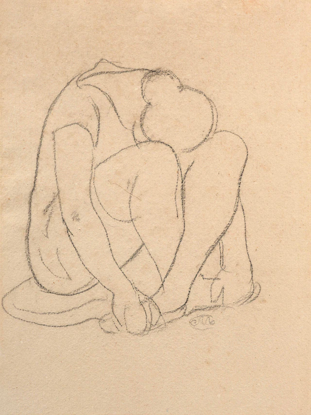 Femme accroupie