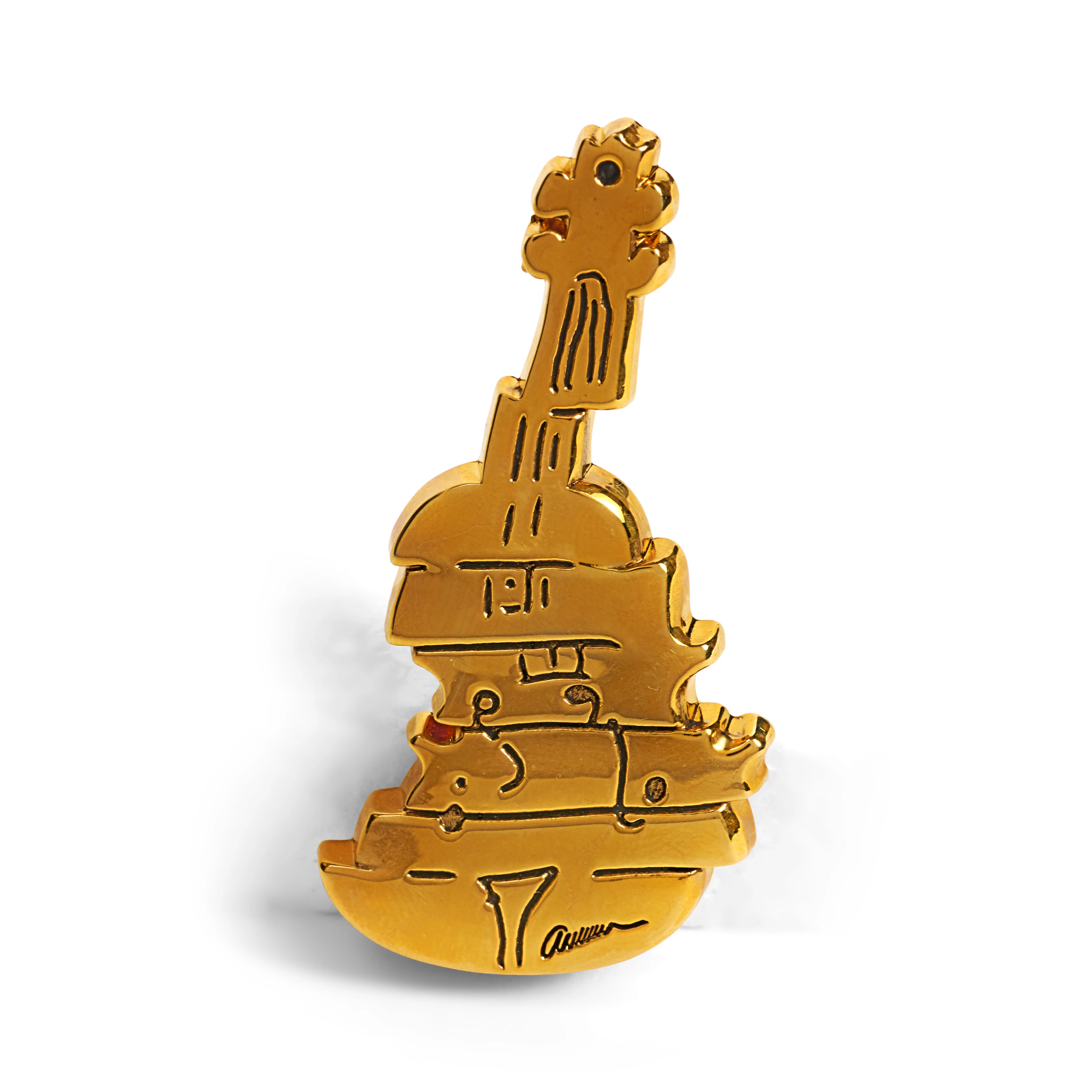 Broche-pendentif "Violon coupé" de la série "Champs de la Sculpture"
