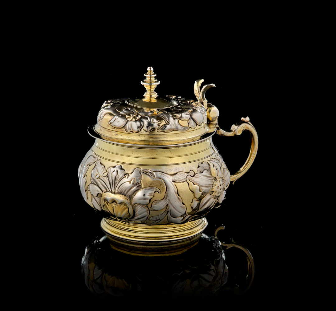 A German parcel-gilt silver covered tankard (lady tankard), Hans Leonhard