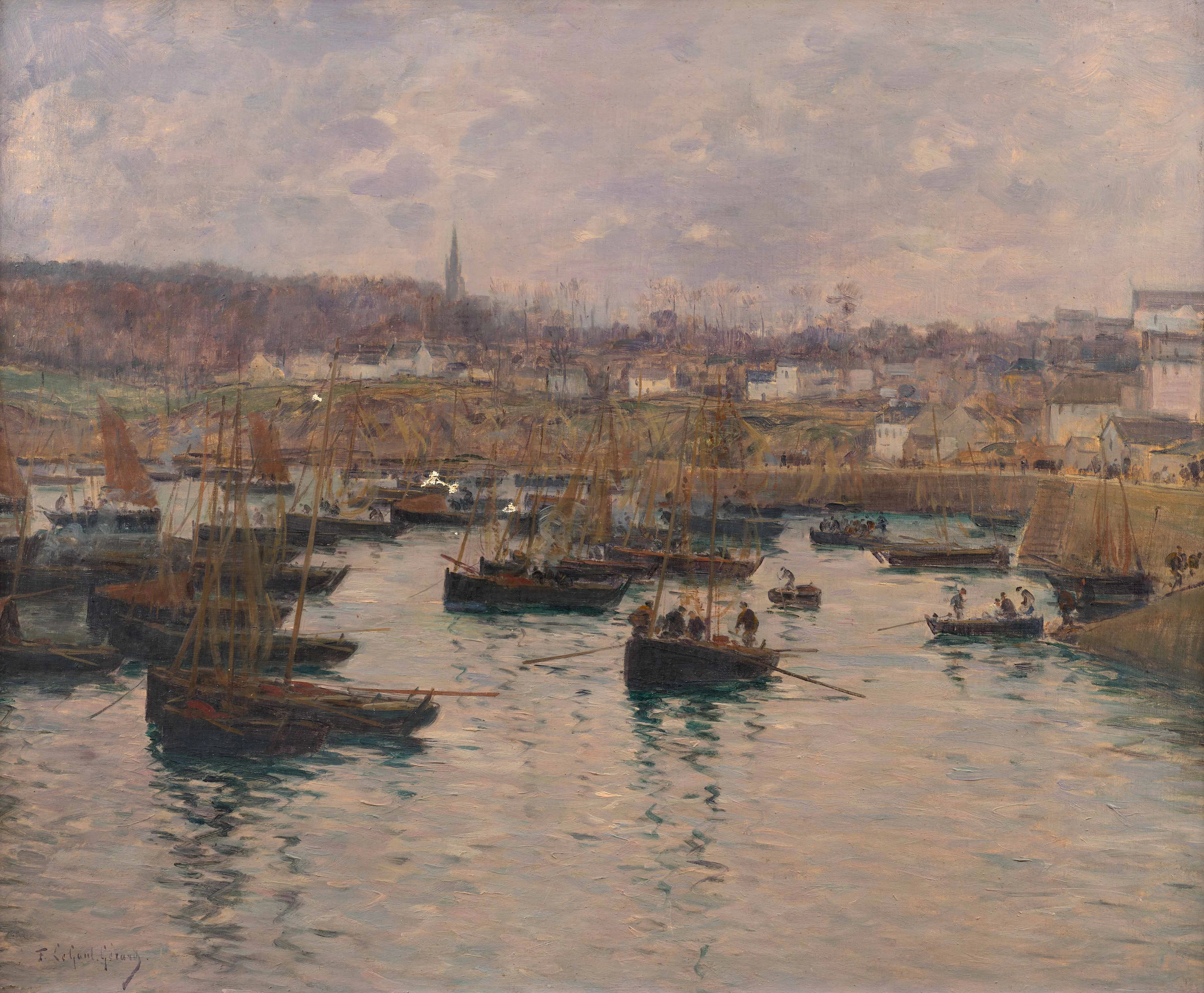 Fernand LEGOUT-GERARD Saint-Lô, 1856 - Paris, 1924 Vue du port de Douarnenez