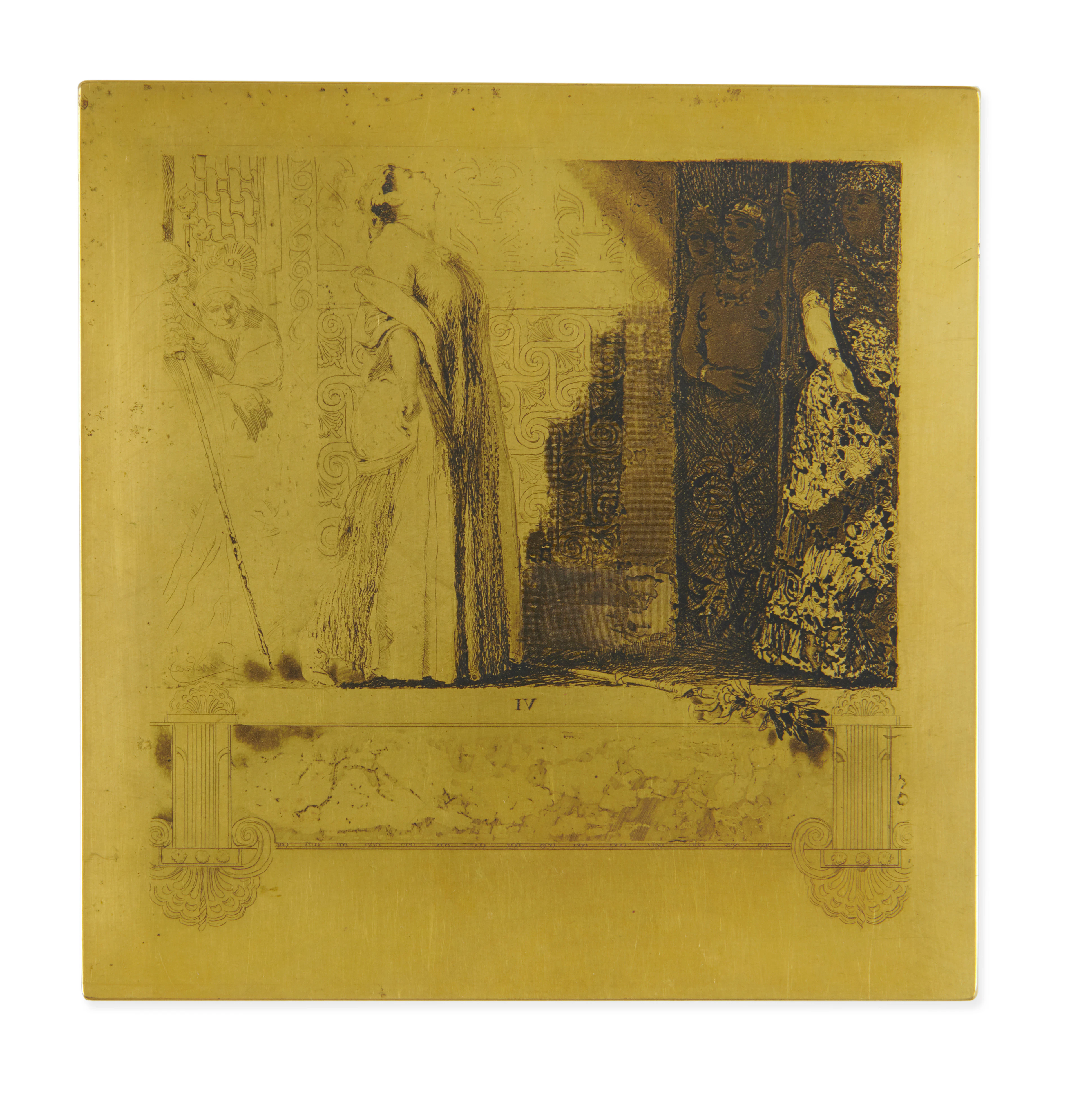Matrice sur cuivre (13,3 x 13,5 cm) gravée à l’eau forte...
