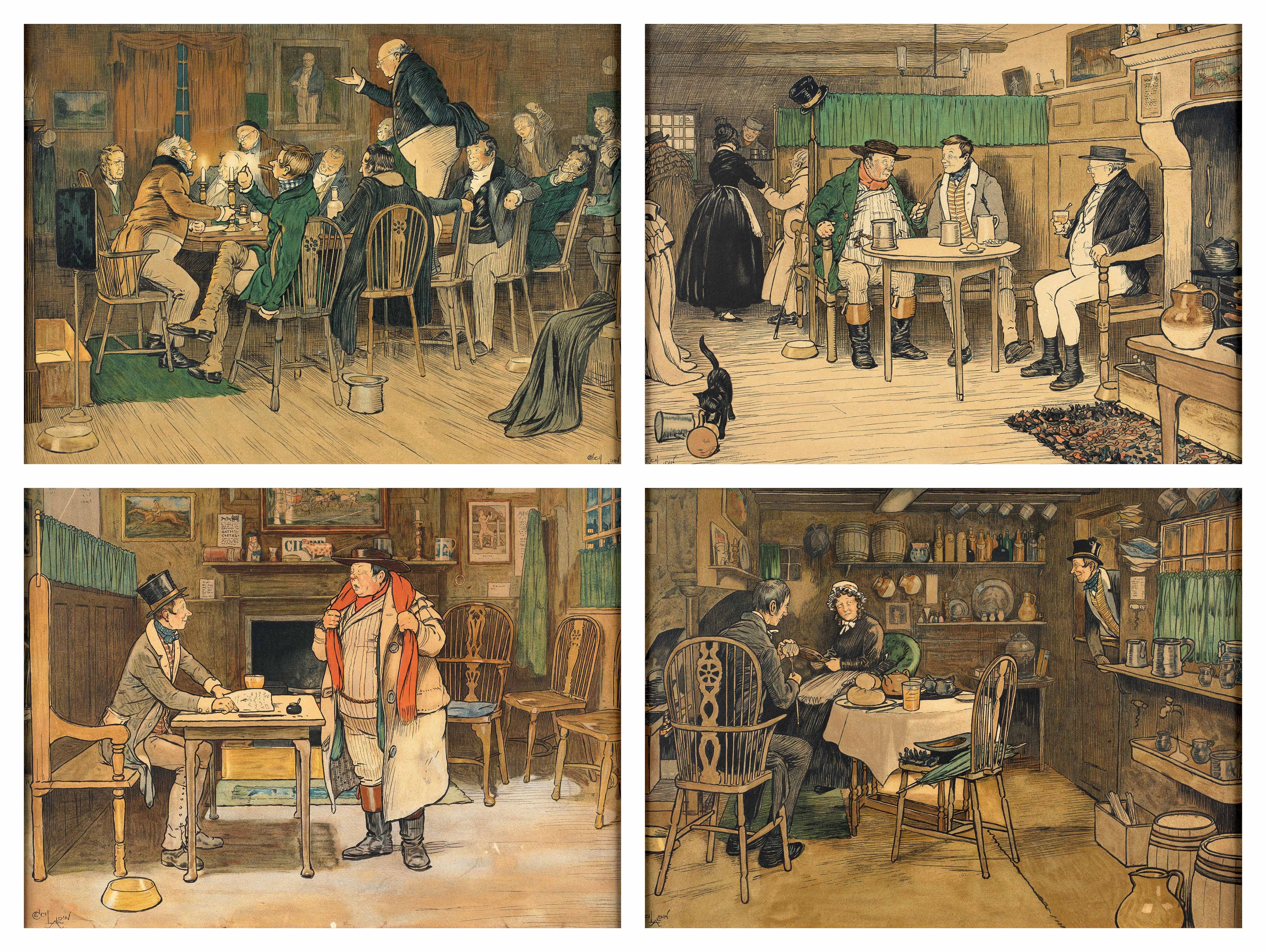 - The Pickwick papers, quatre illustrations pour le premier roman